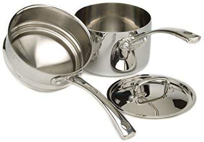 Cuisinart French Classic 3-Piece Saucepan & Double Boiler Set: 18cm, tri-ply stainless steel | FCT1113-18 - Inhomebuy