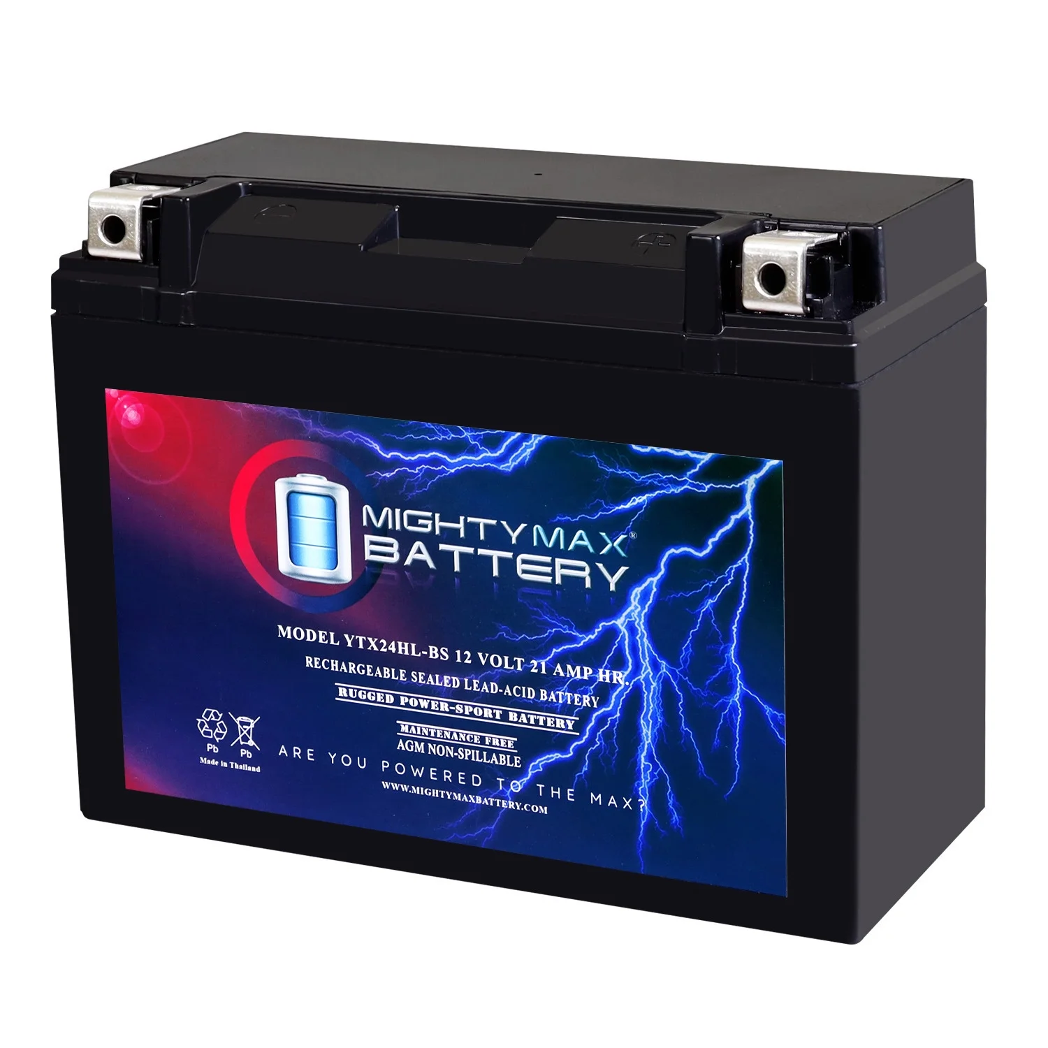 YTX24HL-BS Battery for Powersport Sportbike Cruisers SMF - Inhomebuy