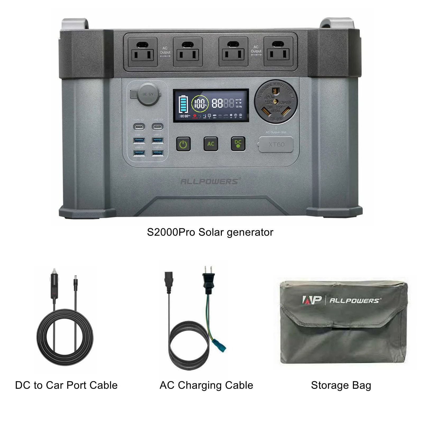 ALLPOWERS S2000 Pro Portable Solar Generator, 2400W 1500Wh Portable Power Station for Camping RV Camper Home Emergency - Inhomebuy