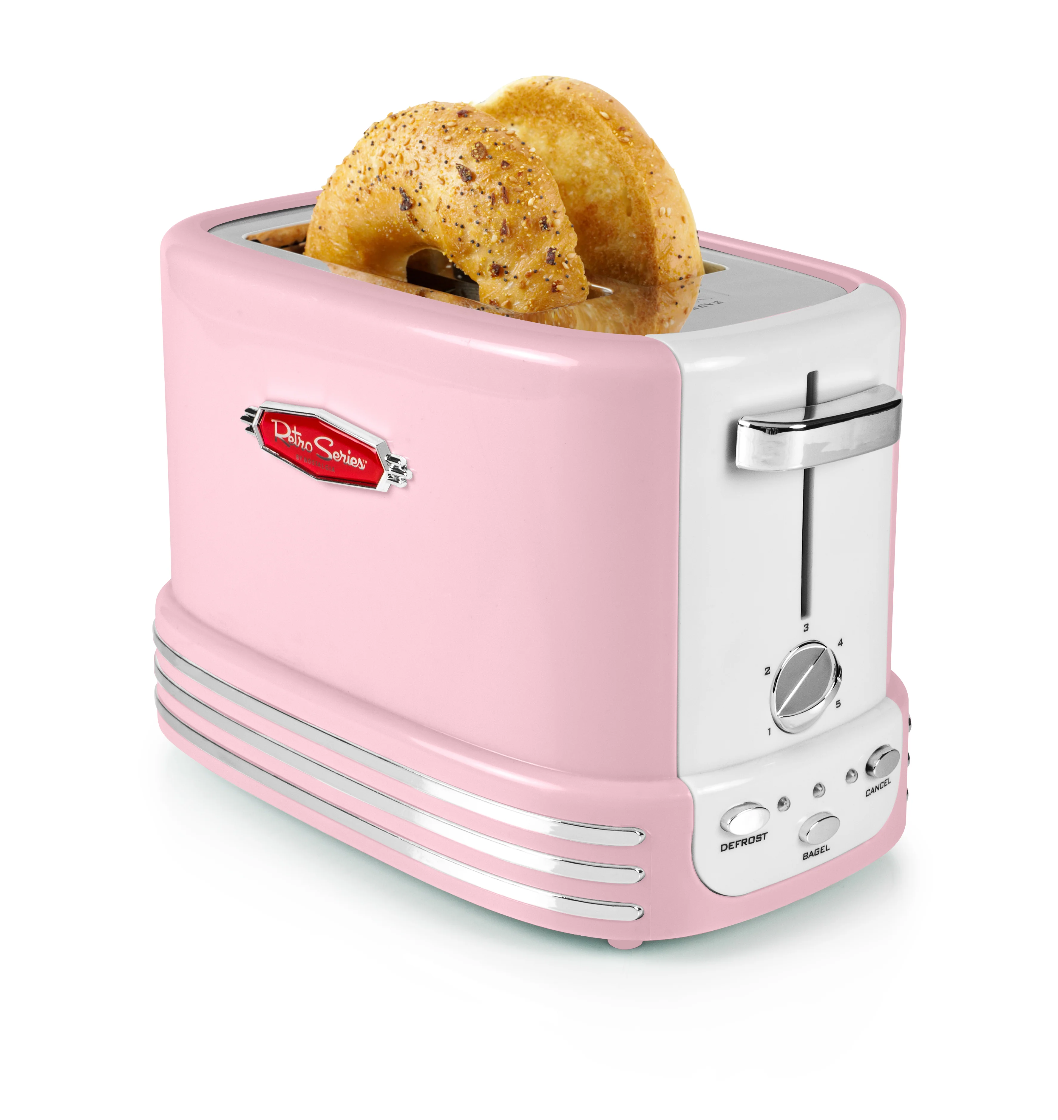 Retro 2-Slice Toaster, Pink - Inhomebuy