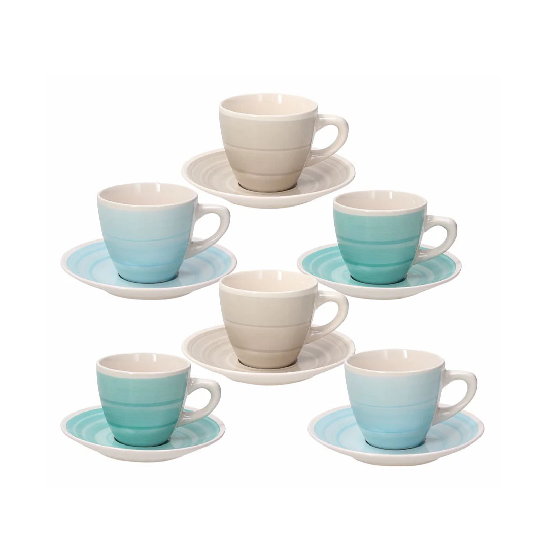 Almeida  Tea Cups with Saucer Pack 6pcs - Inhomebuy