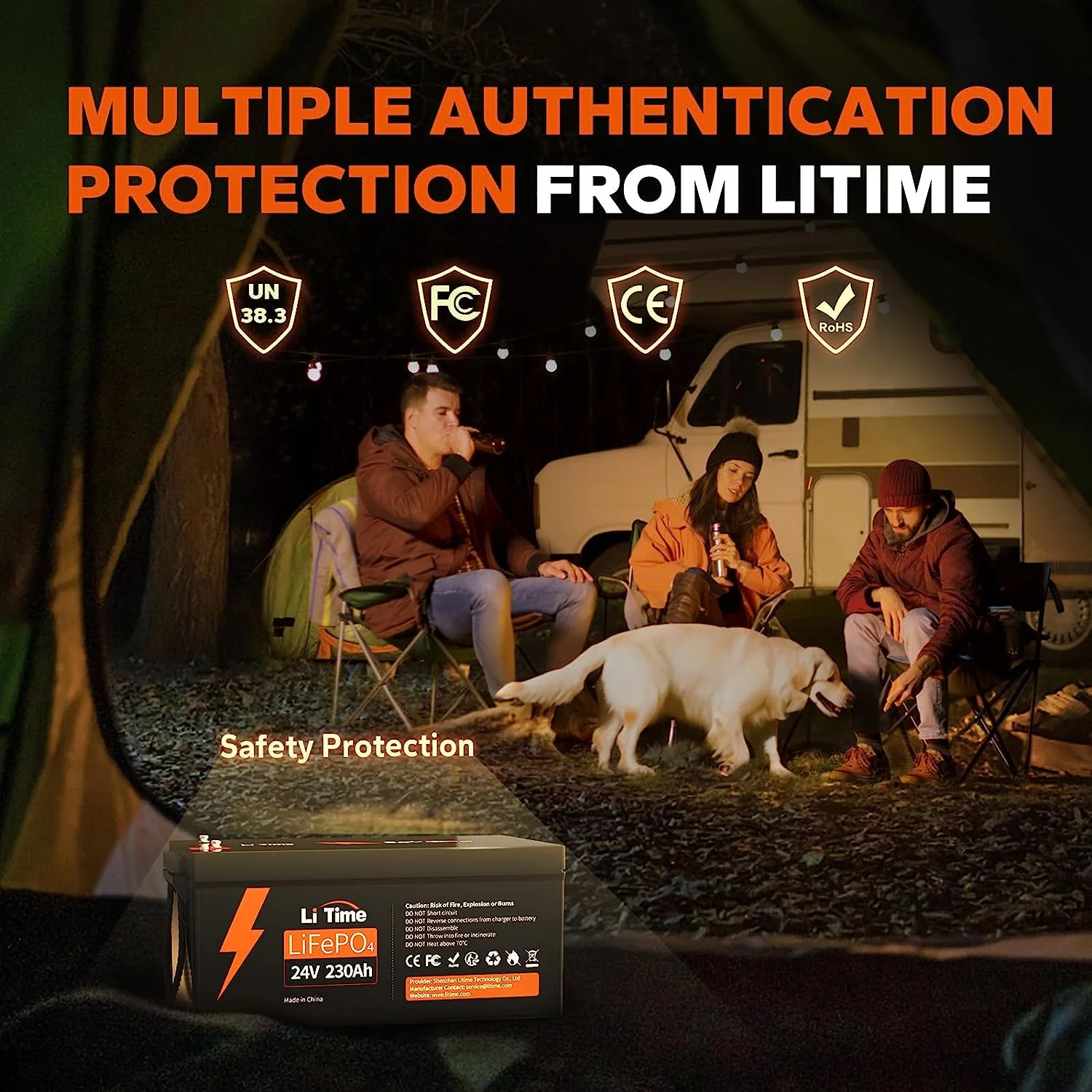 LiTime 24V 230Ah LiFePO4 Iron Battery 5888W Continuous Output Power IP65 Lithium Battery for Solar Power Back up Energy RV Marine - Inhomebuy