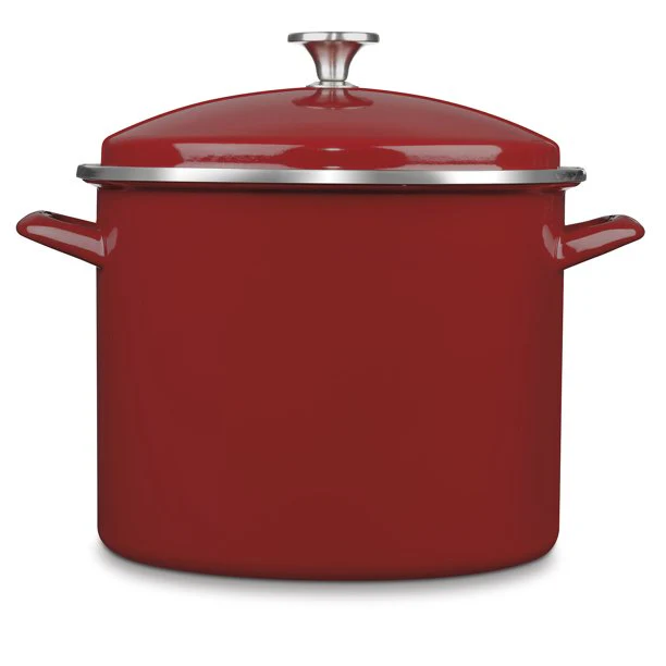 Cuisinart Enamel-on-Steel Stock Pot: 12 quart, red | EOS126-28R - Inhomebuy