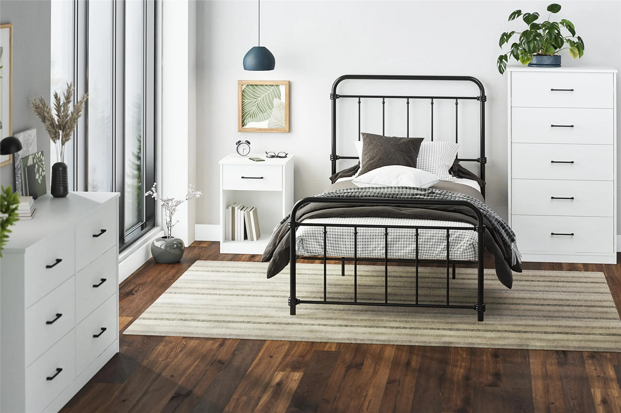 Ameriwood Home BrEZ Build Pearce 4 Drawer Dresser, Black Oak - Inhomebuy