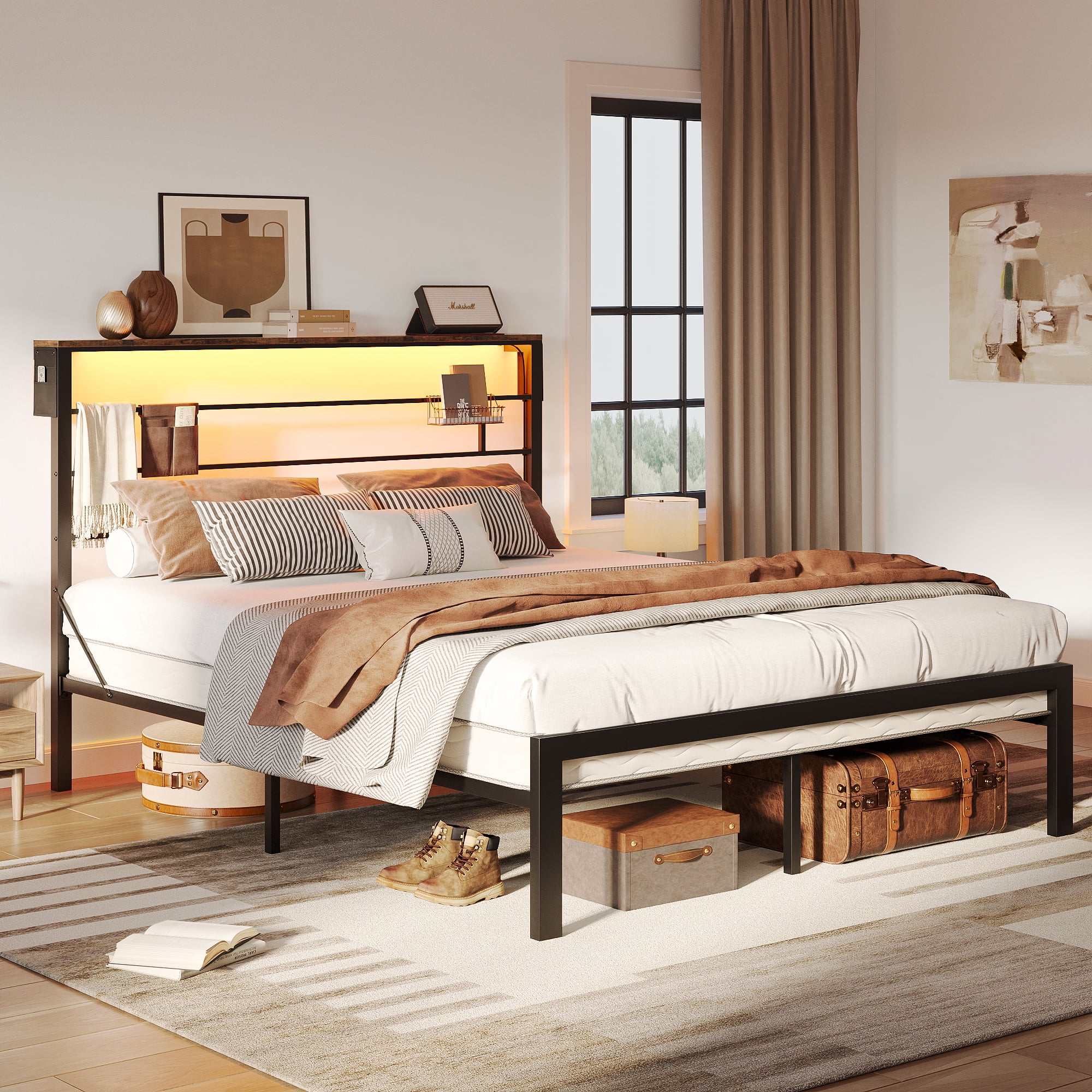 Bestier Queen Size Bed Frame with 49.2