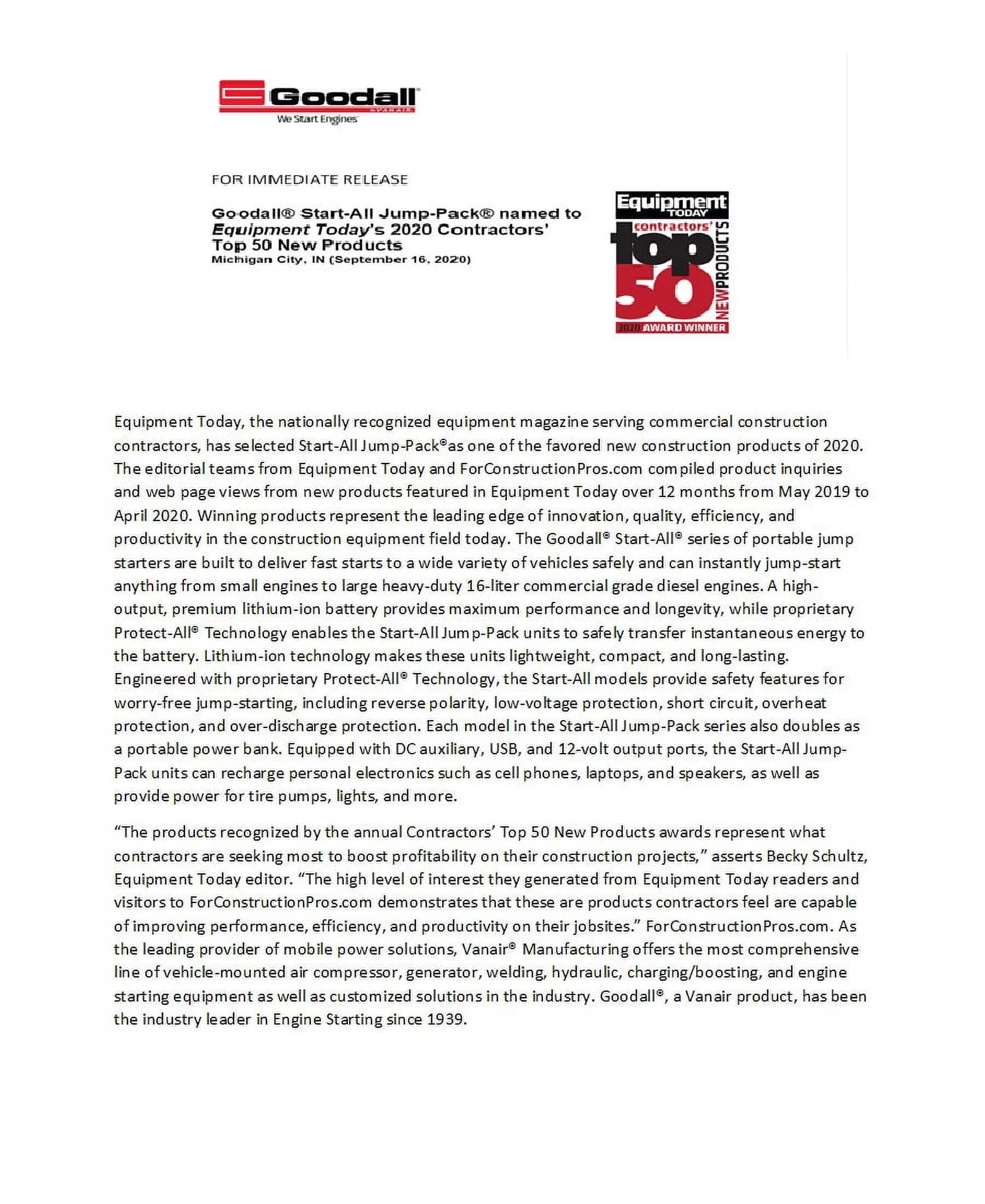 Goodall 12V 10000 Amp Start-All Corded Jump Pack - Inhomebuy