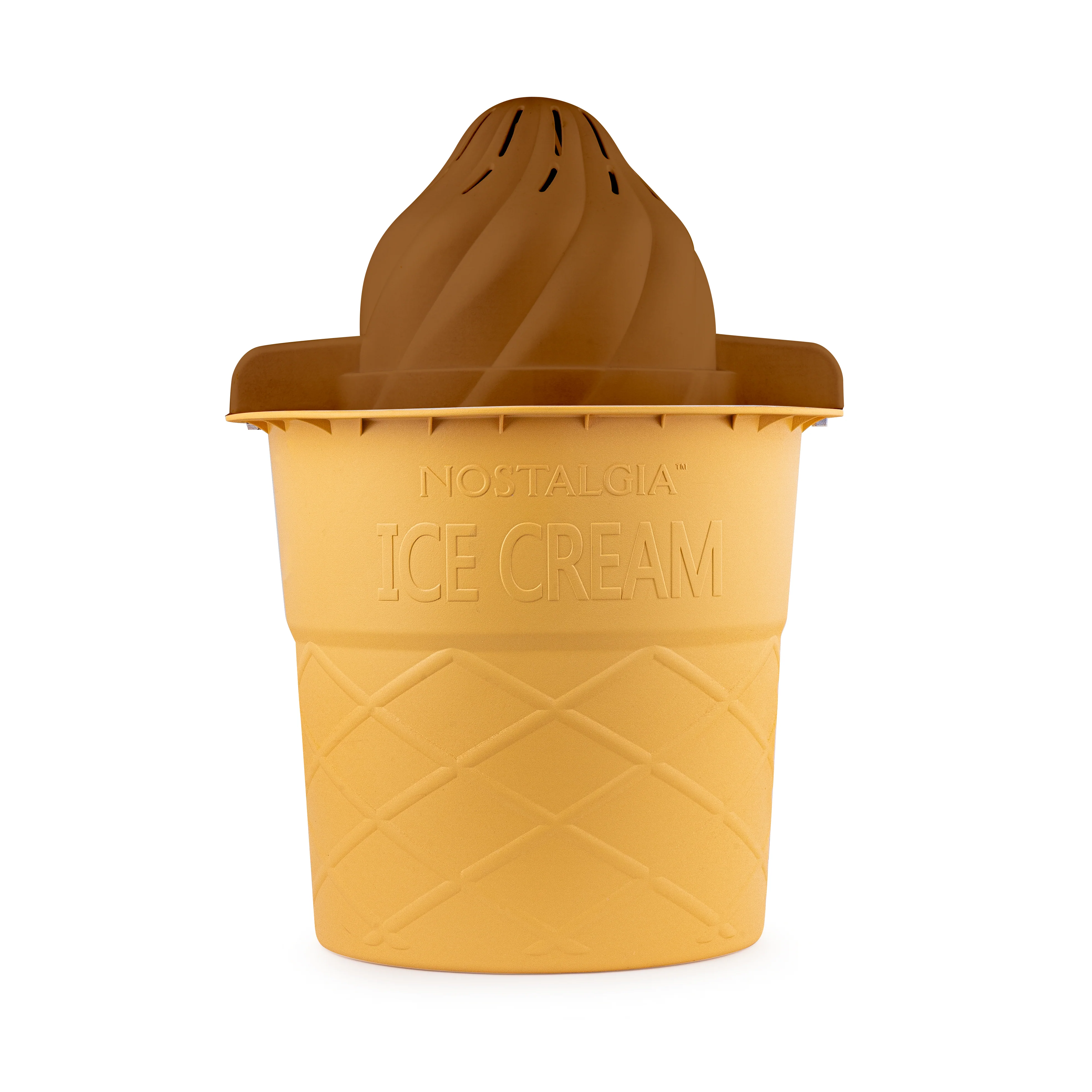 4-Quart Swirl Cone Ice Cream Maker, Chocolate Brown - Inhomebuy