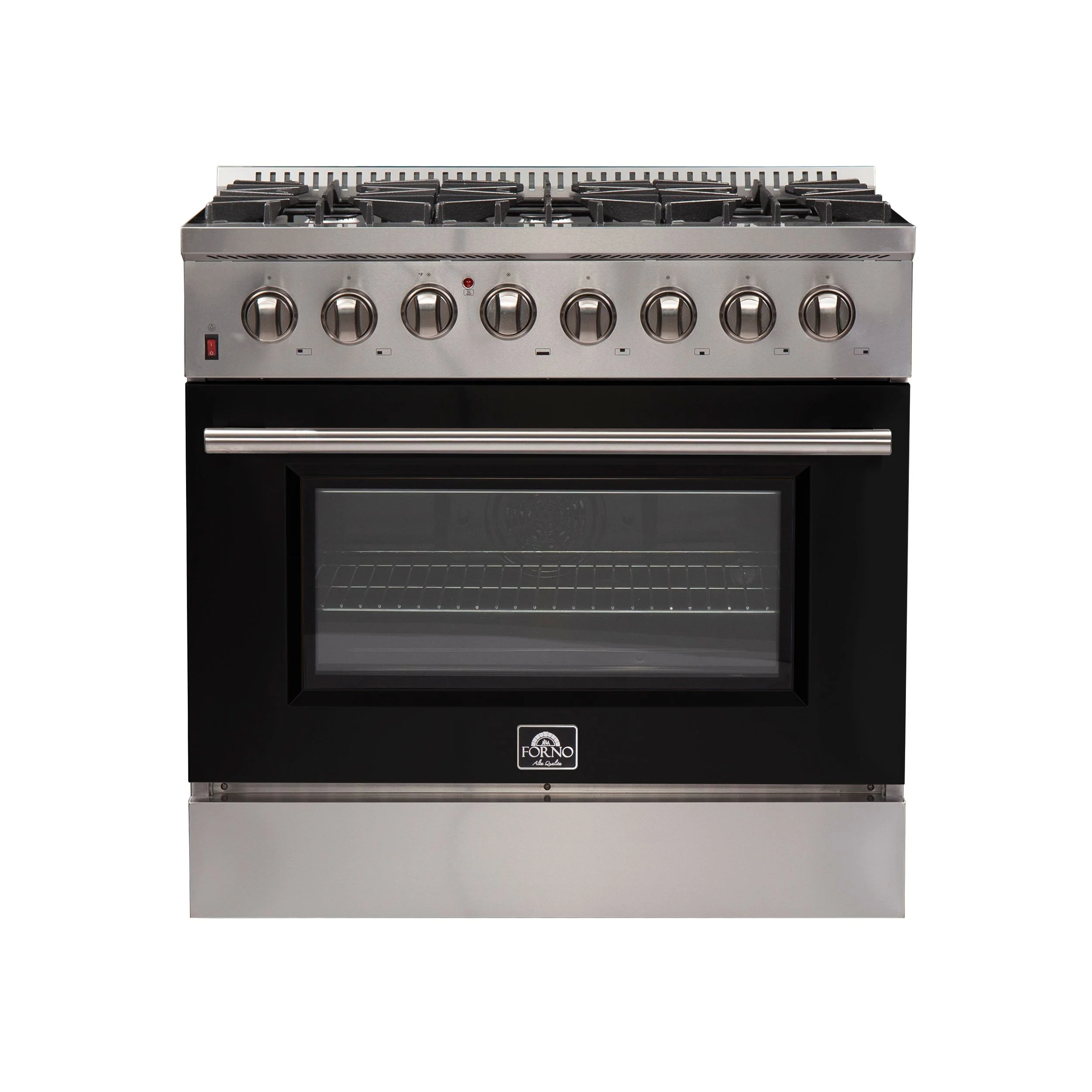 Forno 36 Inch Professional Freestanding Dual Fuel Range in Black, FFSGS6156-36BLK - Inhomebuy