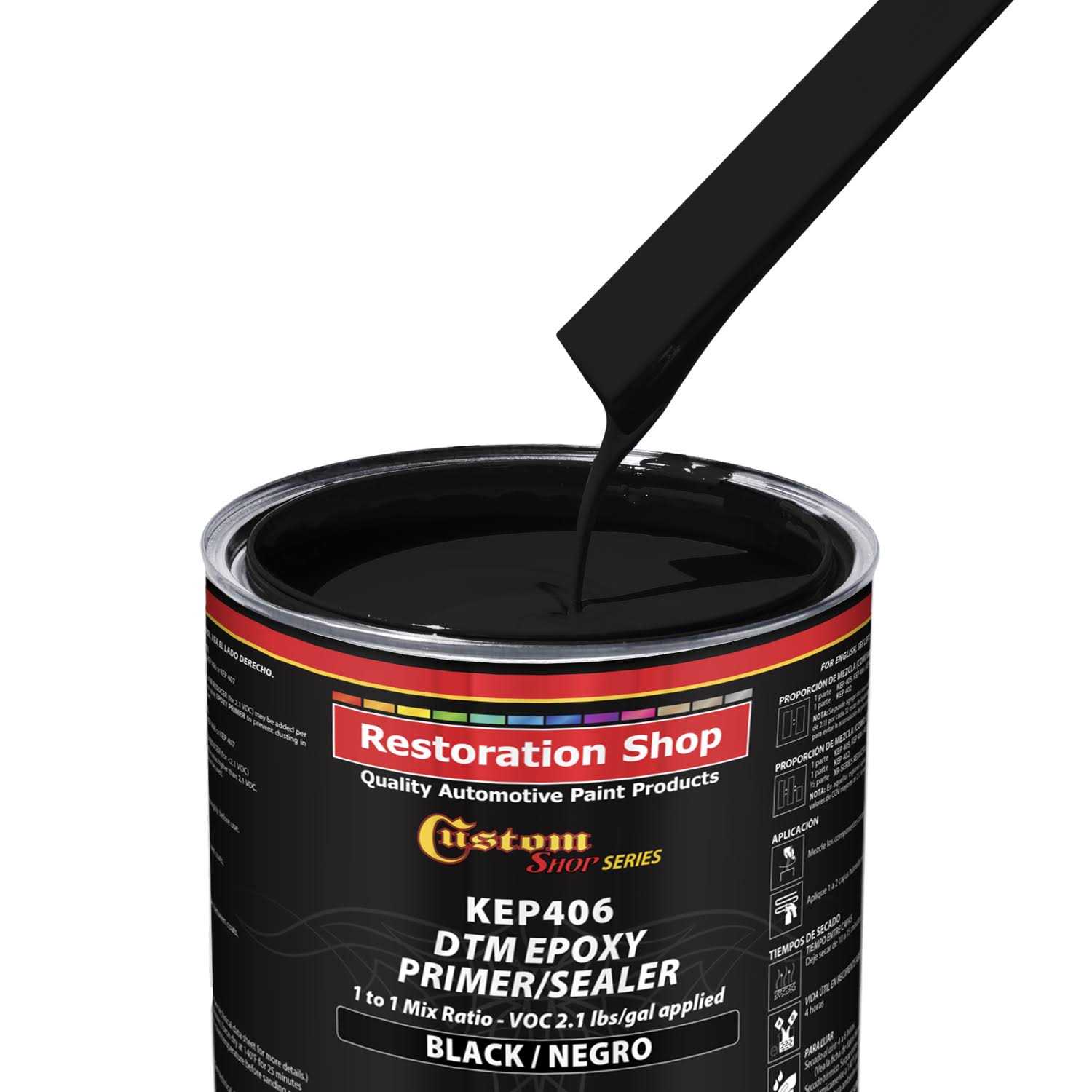 Custom Shop Epoxy Primer/Sealer 2.1 VOC Anti-Corrosive DTM High-Performance Primer for Automotive and Industrial Use Kit = - Inhomebuy