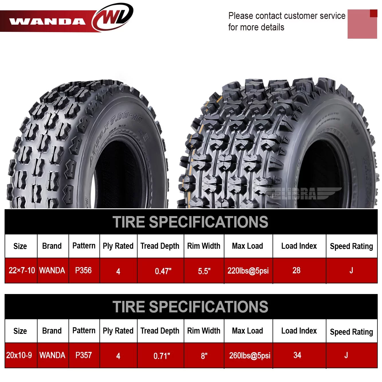 Set of 2 UTV ATV tires 20x7-8 20x7x8 4PR - Inhomebuy