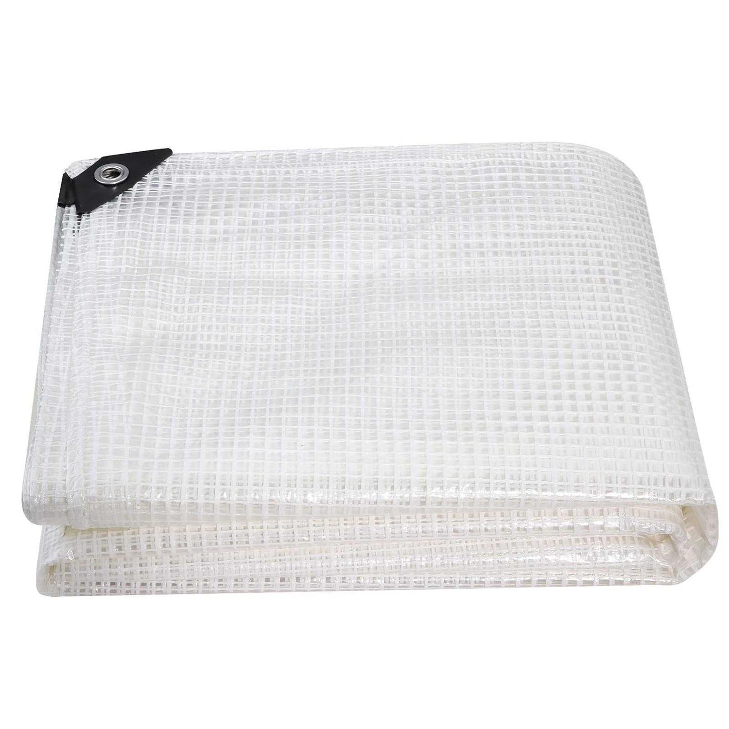 Doniks Clear Greenhouse Heavy Duty tarp 14 Mil Clear Waterproof Cover,UV Resistant Poly tarp with Grommets Superior Strength,for Gardening - Inhomebuy