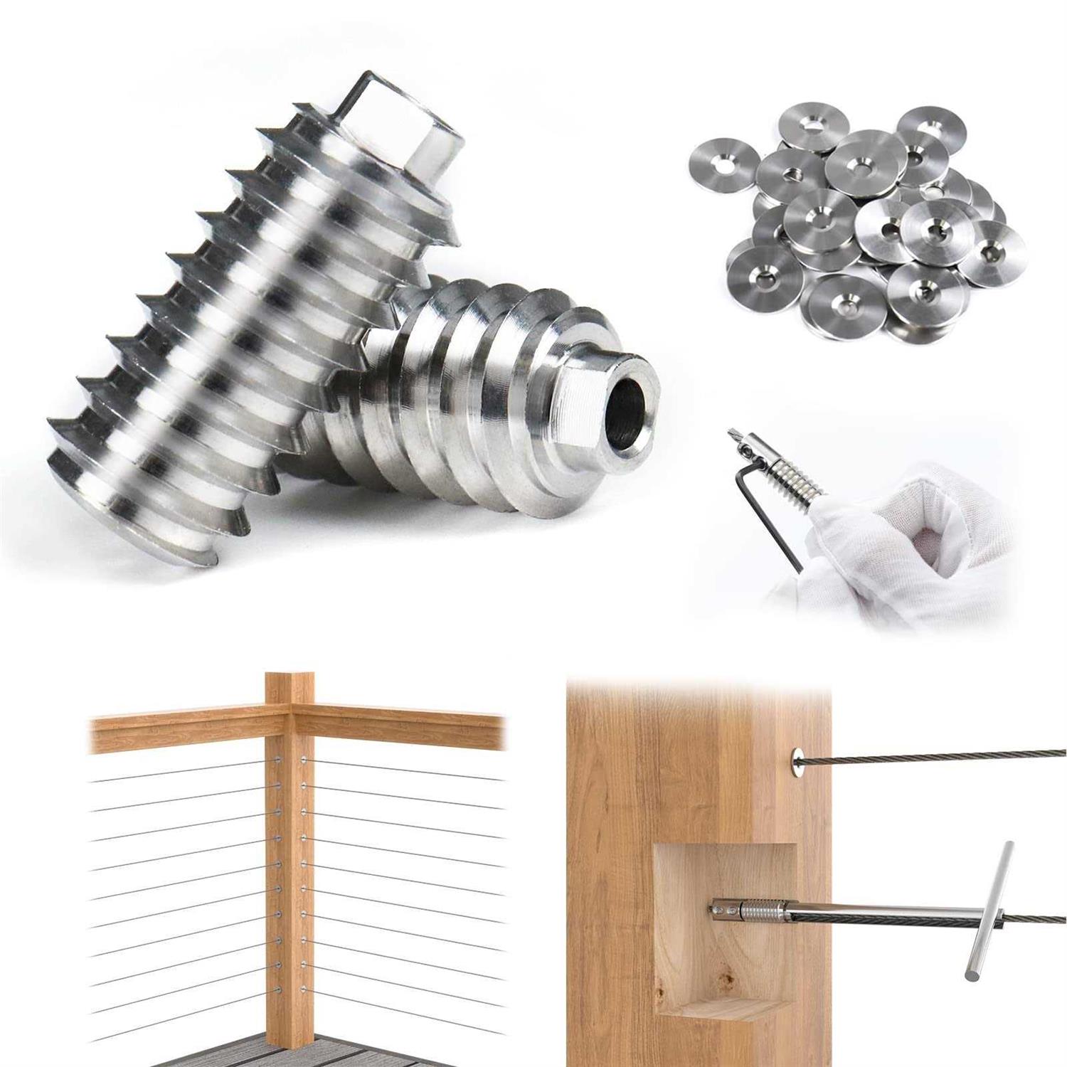 MUZATA 1/8 Black Wire Rope T316 Stainless Steel Marine Grade for Indoor Interior Cable Railing Aircraft Stair Deck Fencing 7×7 Strand DIY - Inhomebuy