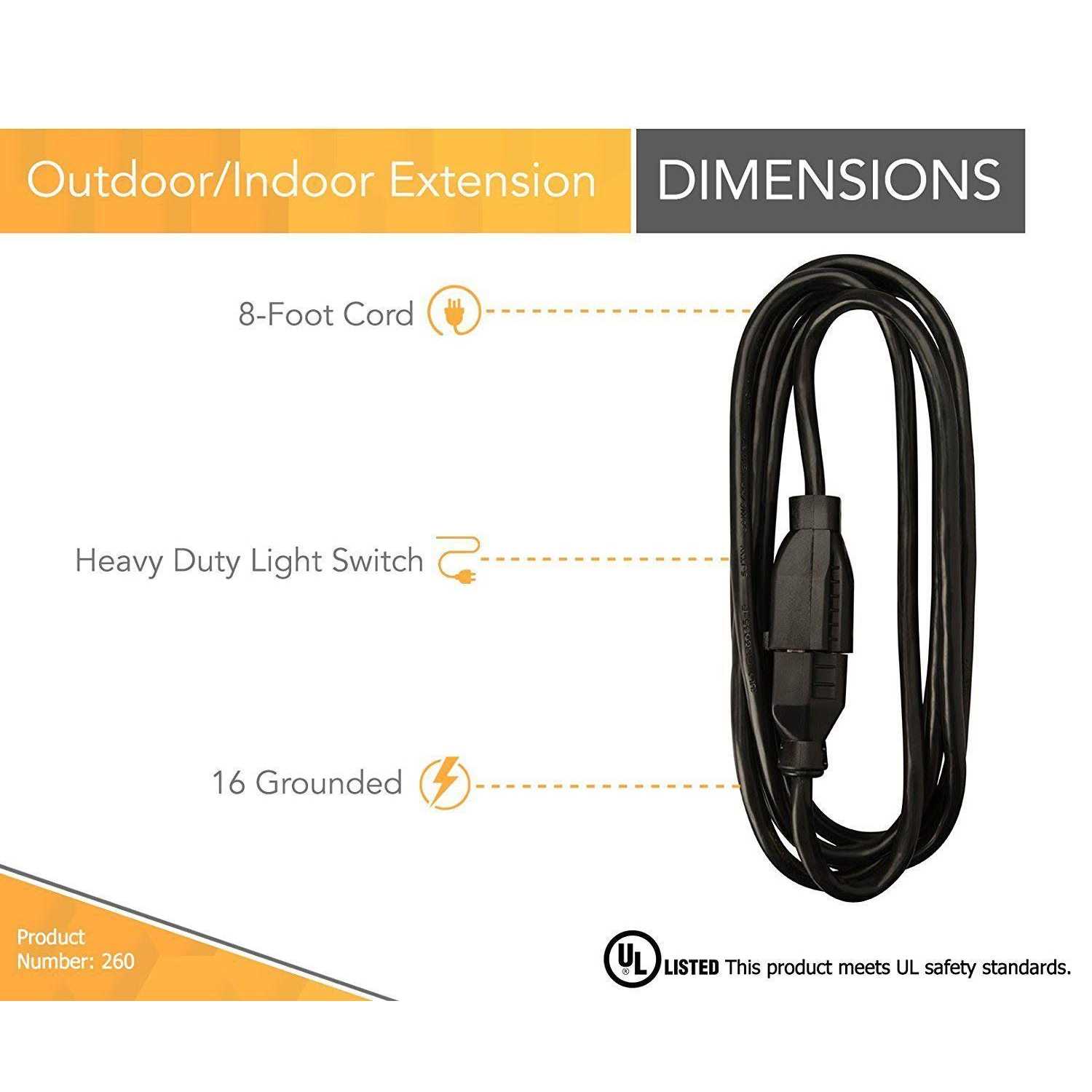Woods Extension Cord - Inhomebuy