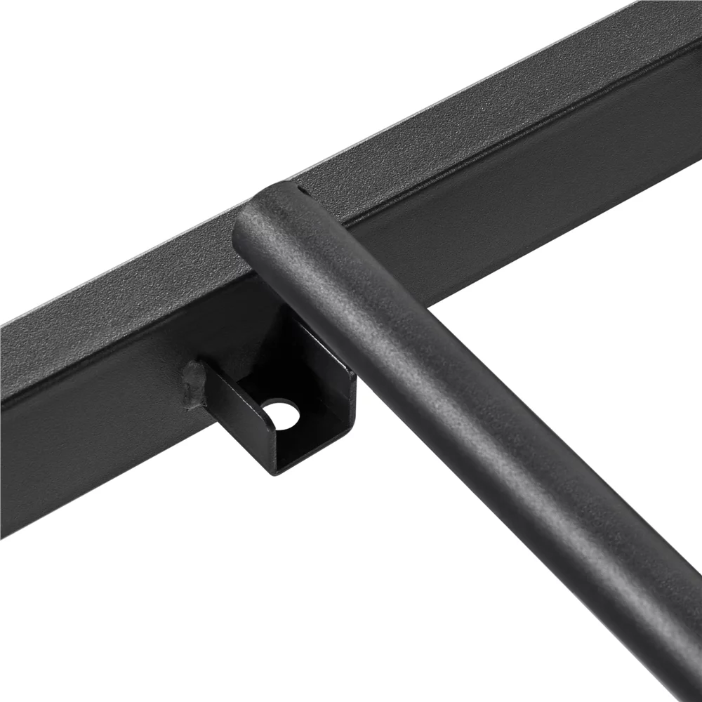 Alden Design Metal Platform Queen Bed with High Headboard, Black - Inhomebuy