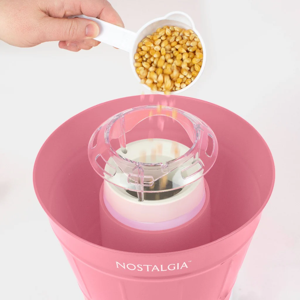 Hot Air Popcorn Maker and Bucket, Coral - Inhomebuy