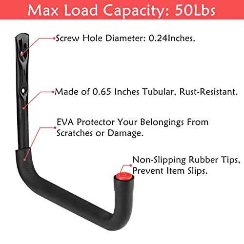 Naikozmo 6 Pack Kayak Storage Hooks - Inhomebuy