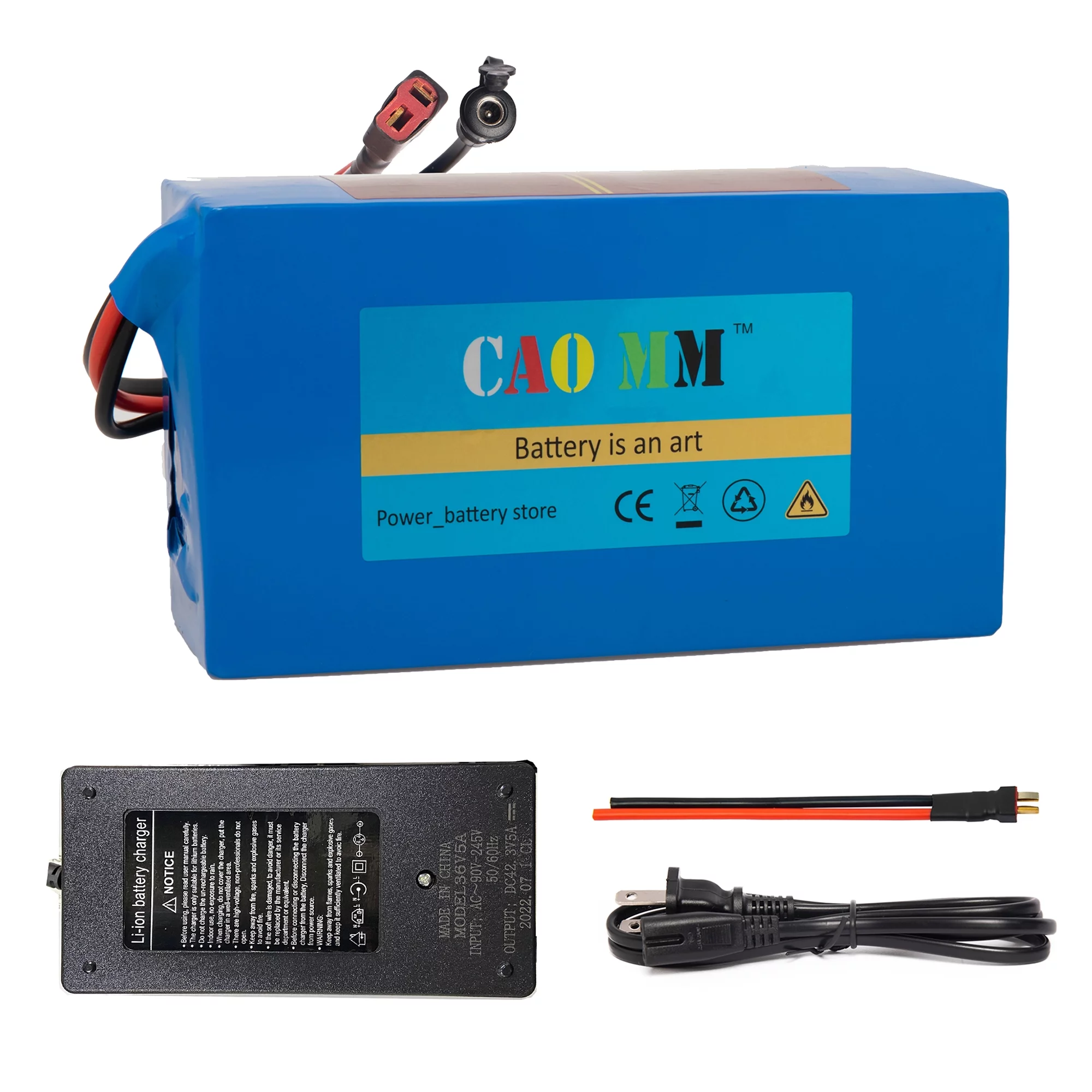 Ebike Battery 36V 10Ah Lithium Battery with 5A Fast Charger for 750W Electric Bicycle - Inhomebuy