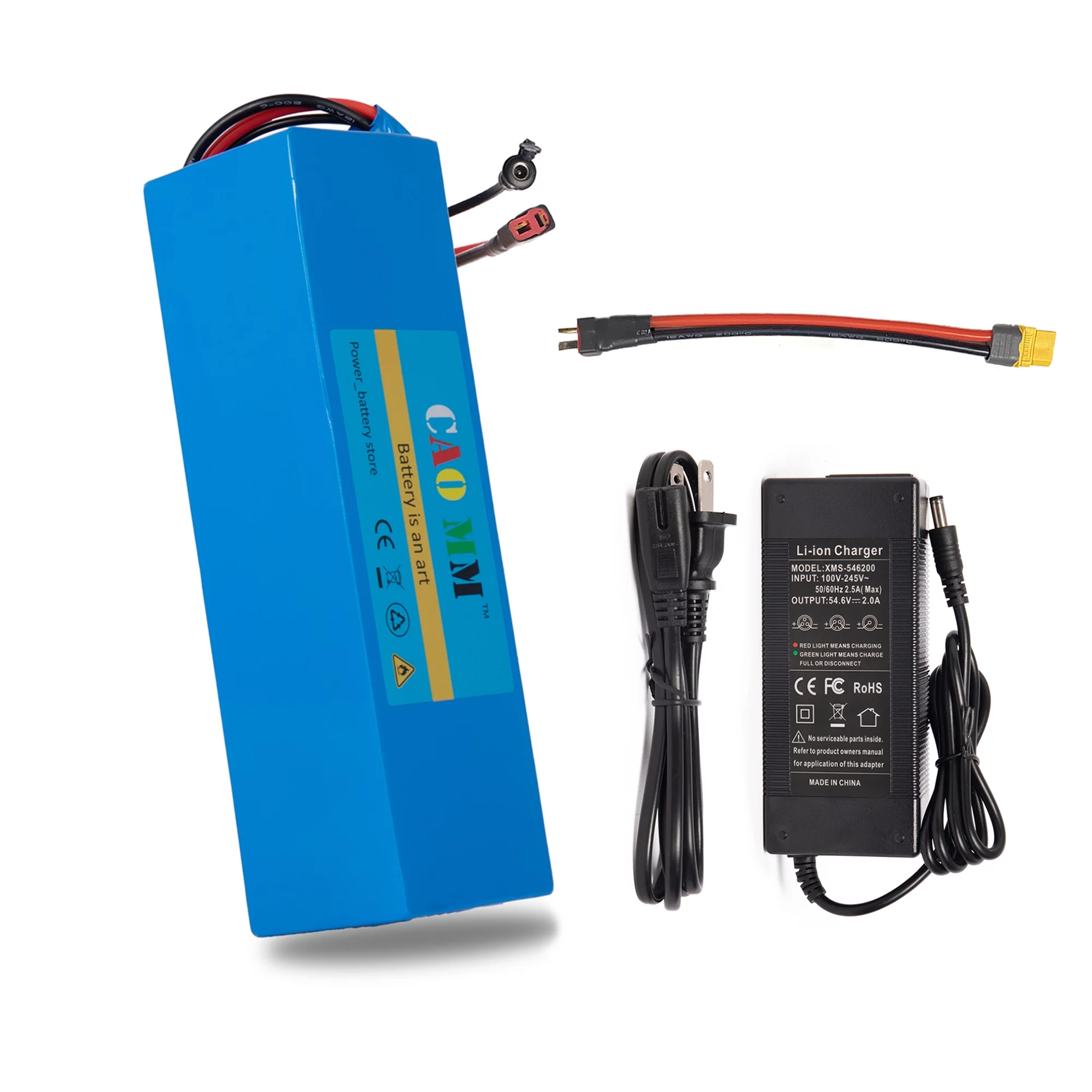 Ebike Battery 48V 8Ah Lithium Battery XT-60 with 2A Charger for 750W Electric Bike Scooter - Inhomebuy