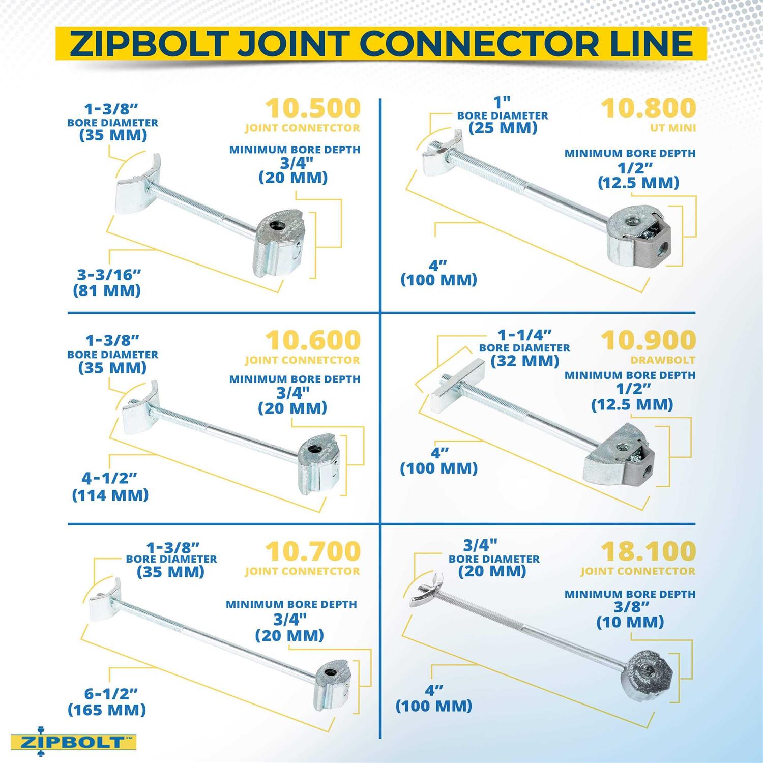 Zipbolt Angled Slipfix Railbolts Connect Angled Handrail to Newel - Inhomebuy