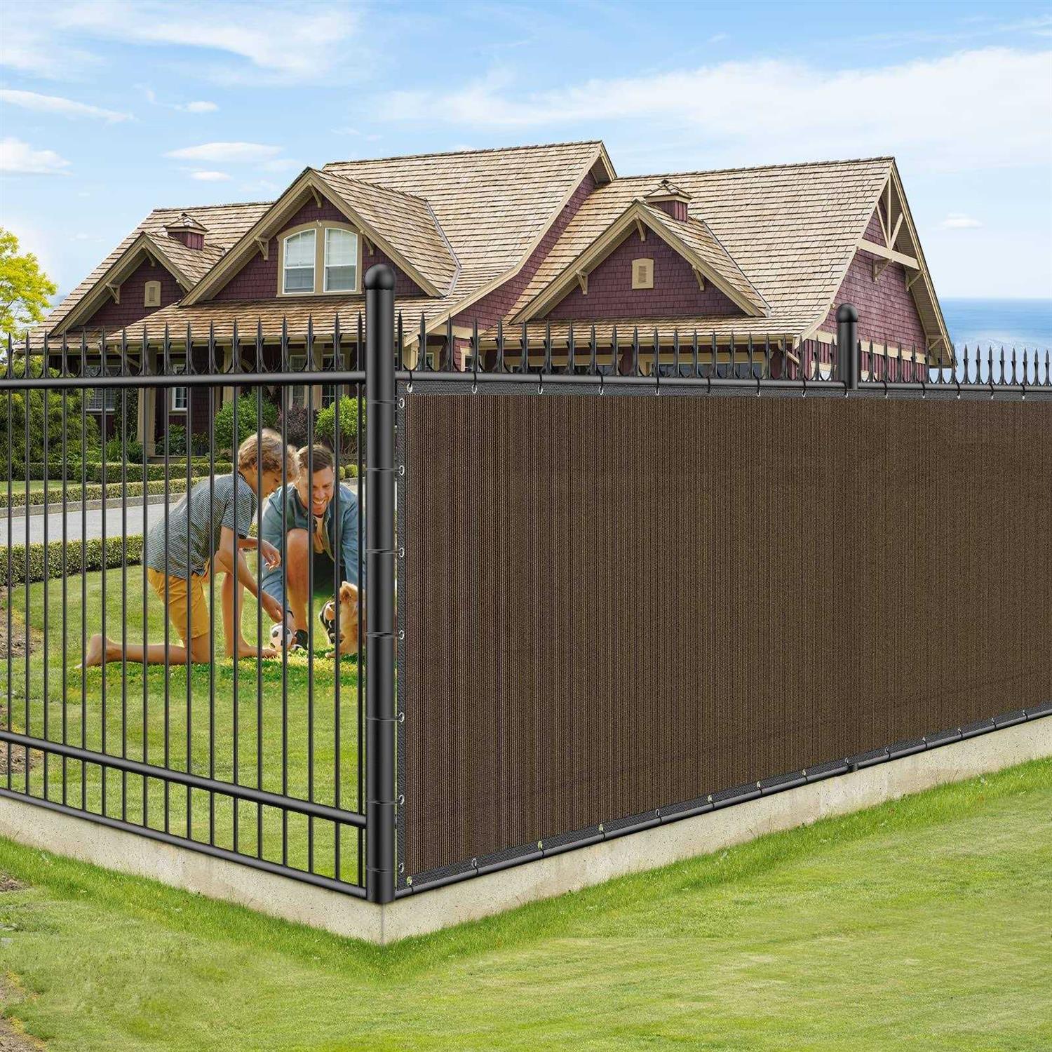 Winpull 6FT x 50FT Privacy Screen Fence Heavy Duty 170GSM Fencing Mesh Shade Net Cover Nickel-Plated Copper Grommets - Inhomebuy