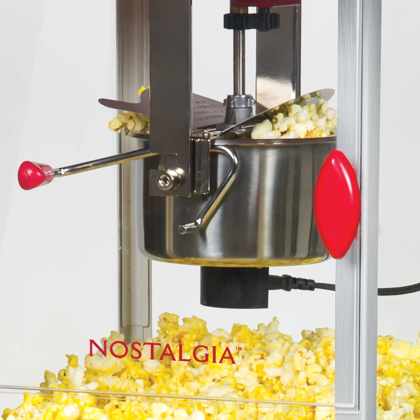 48-Inch 2.5-Oz. Popcorn Cart, Red/White - Inhomebuy