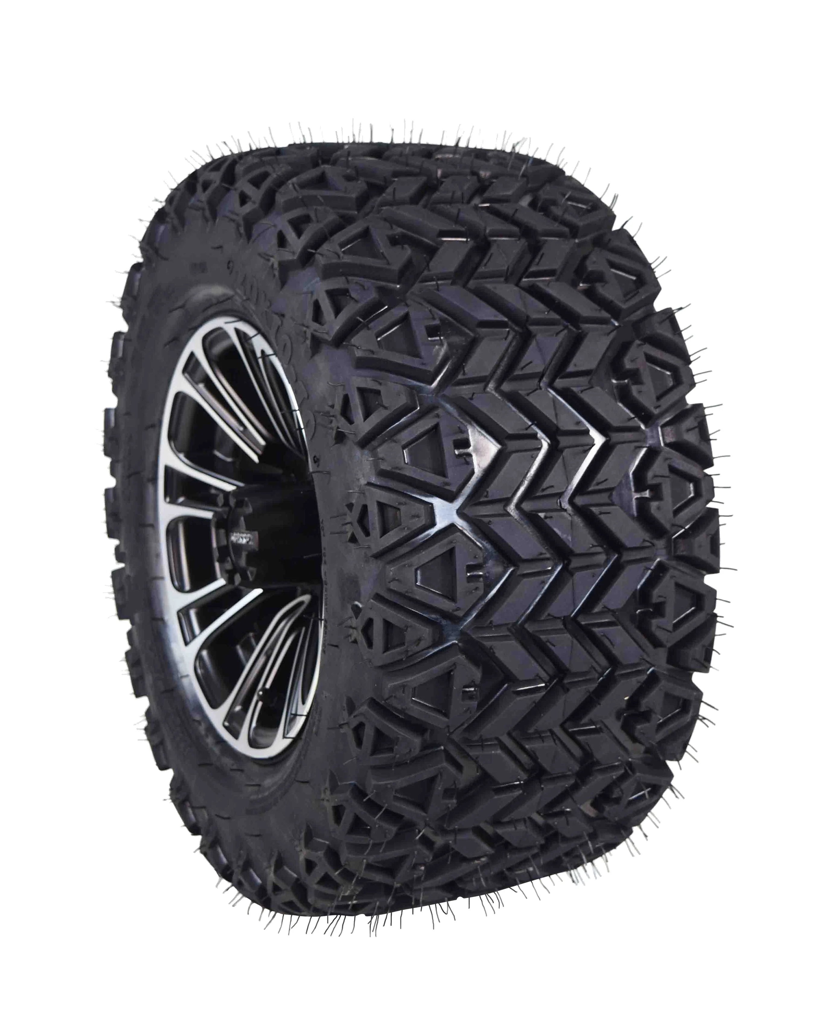 MASSFX 20x10-10 Golf Cart Turf Tire & Black Wheel Kit A238 10x7 4/101.6 - Inhomebuy