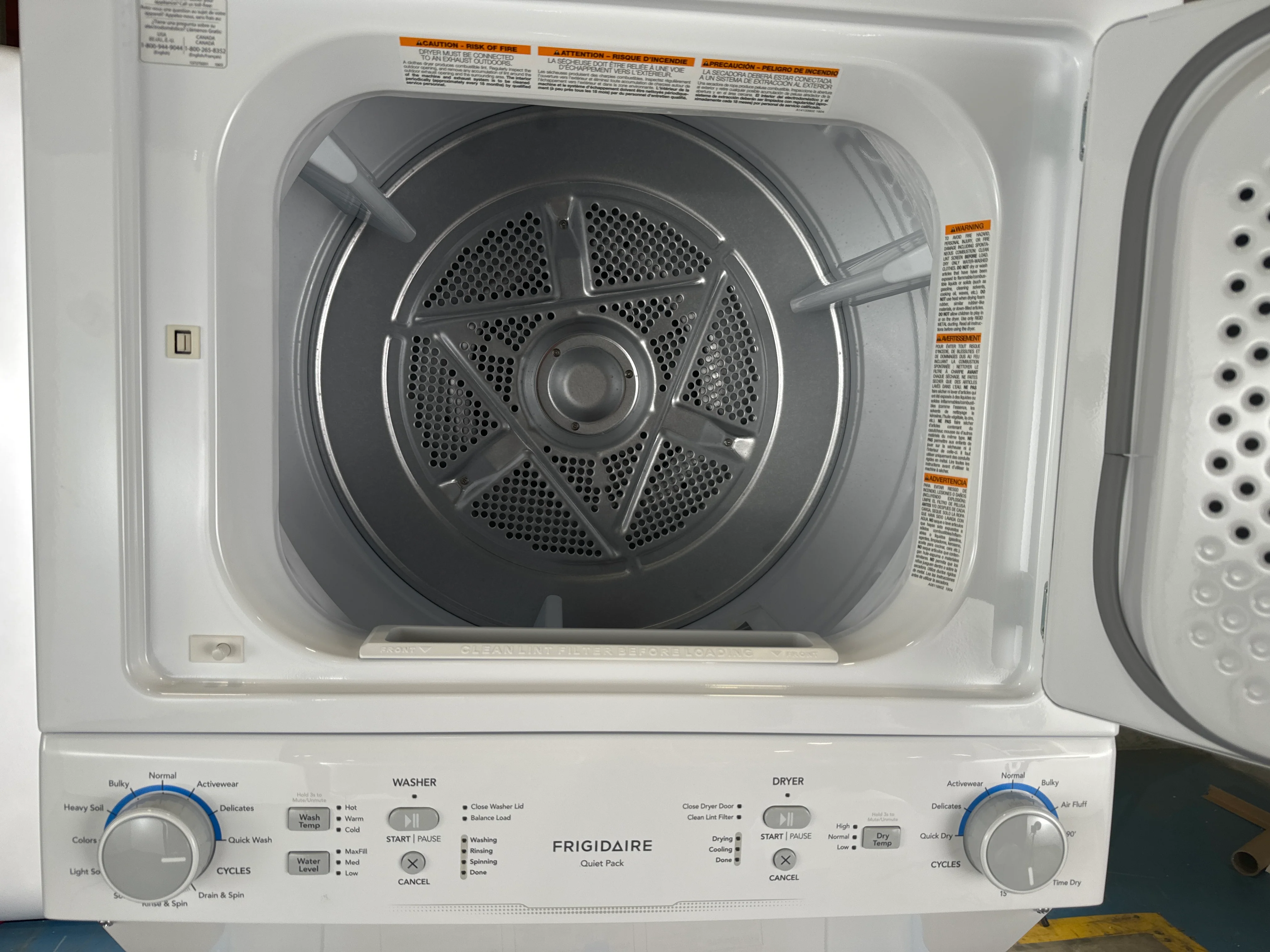 FRIGIDAIRE 27 IN. WHITE ELECTRIC 4.5 CU. FT. IEC WASHER AND 5.5 CU. FT. DRYER LAUNDRY CENTRE - FLCE7 - Inhomebuy