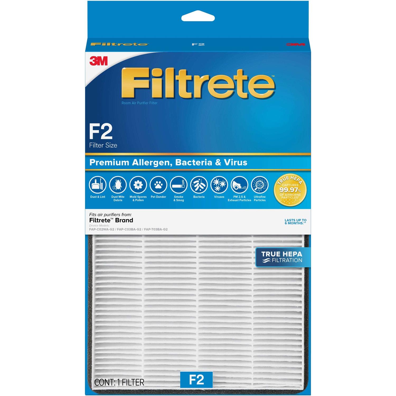 Filtrete Advanced Allergen Bacteria & Virus True Hepa Room Air Purifier Filter - Inhomebuy