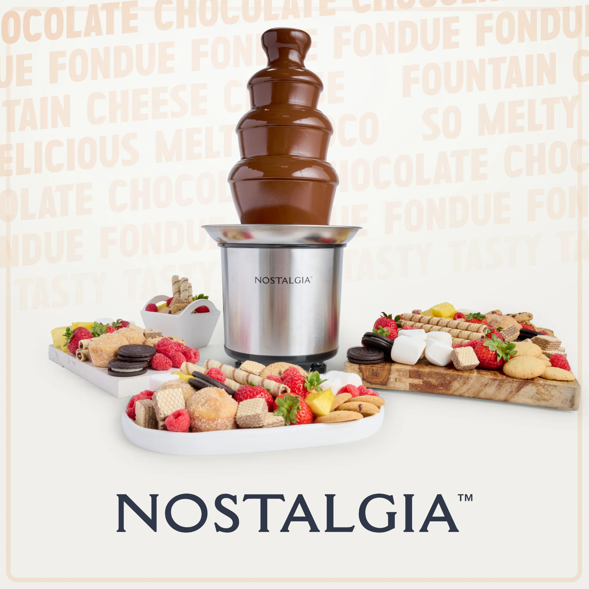 4-Tier 2-pound Stainless Steel Chocolate Fondue Fountain - Inhomebuy