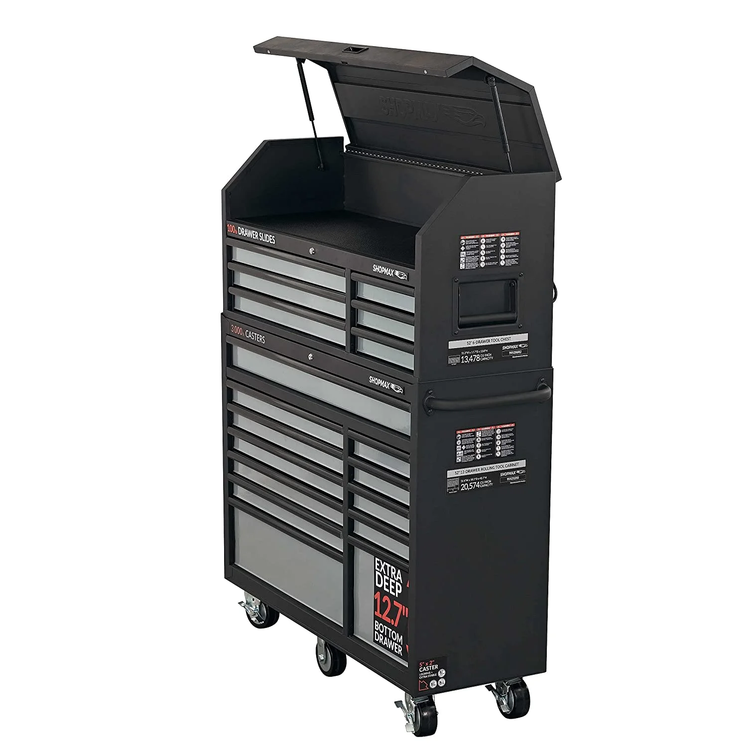 52 in. 18-Drawer Tool Chest and Rolling Cabinet Combo - Inhomebuy