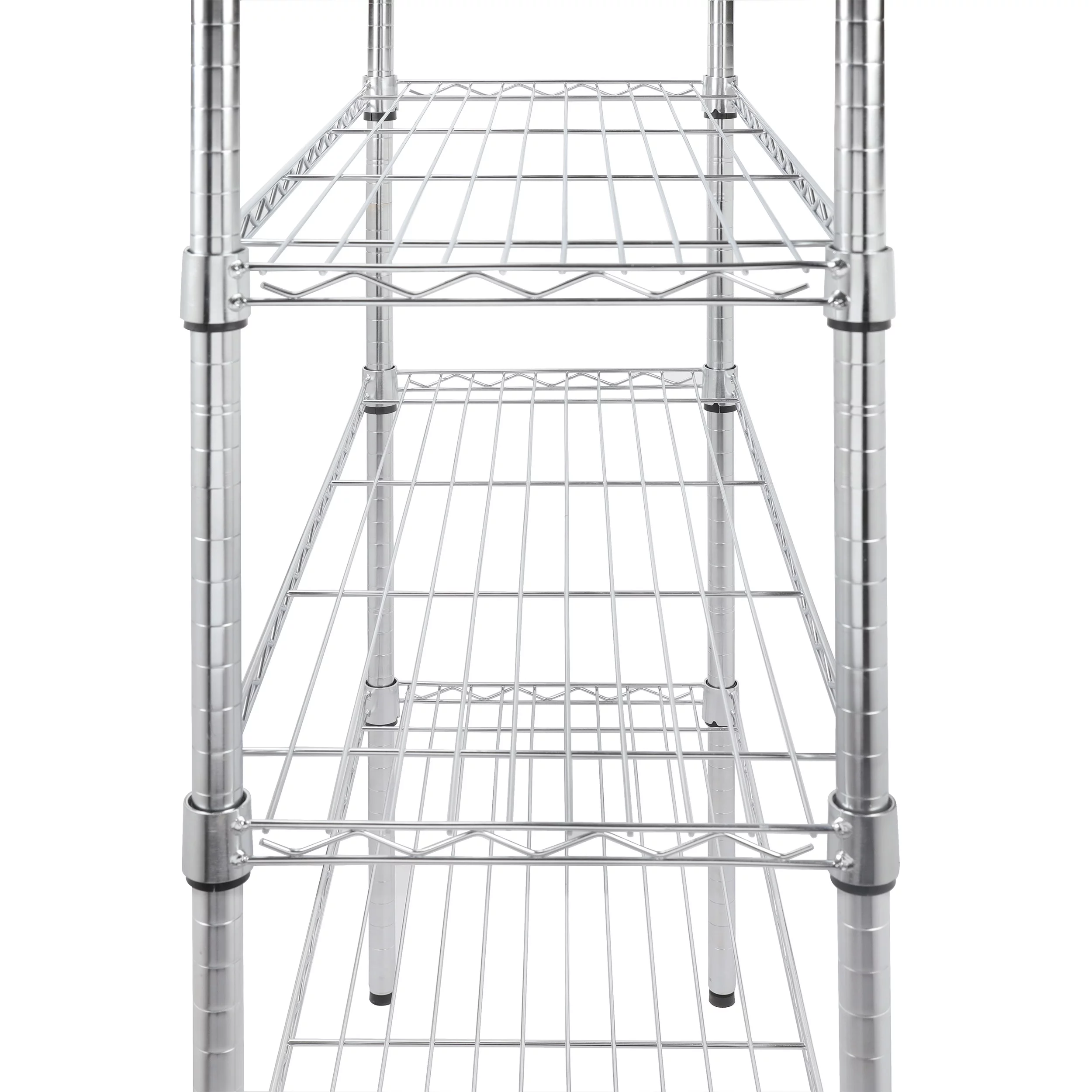 Hyper Tough 4 Tier Wire Shelf Unit, Chrome, 1400 lb. Capacity, Adult - Inhomebuy