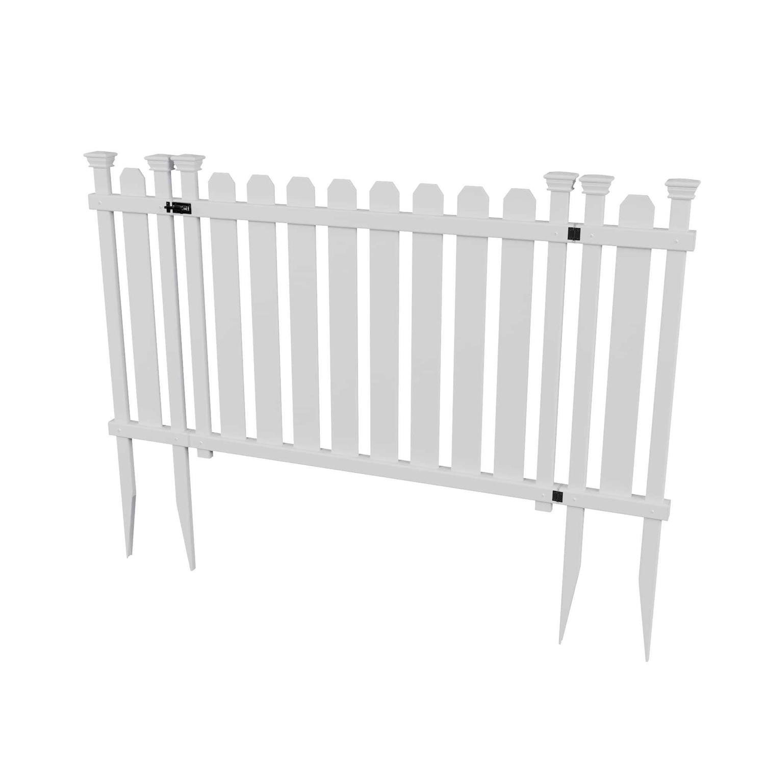 Zippity Outdoor Products Zp19066 2 H x 2 W No-Dig Charcoal WoodTek Vinyl Maui Garden Fence Kit - Inhomebuy