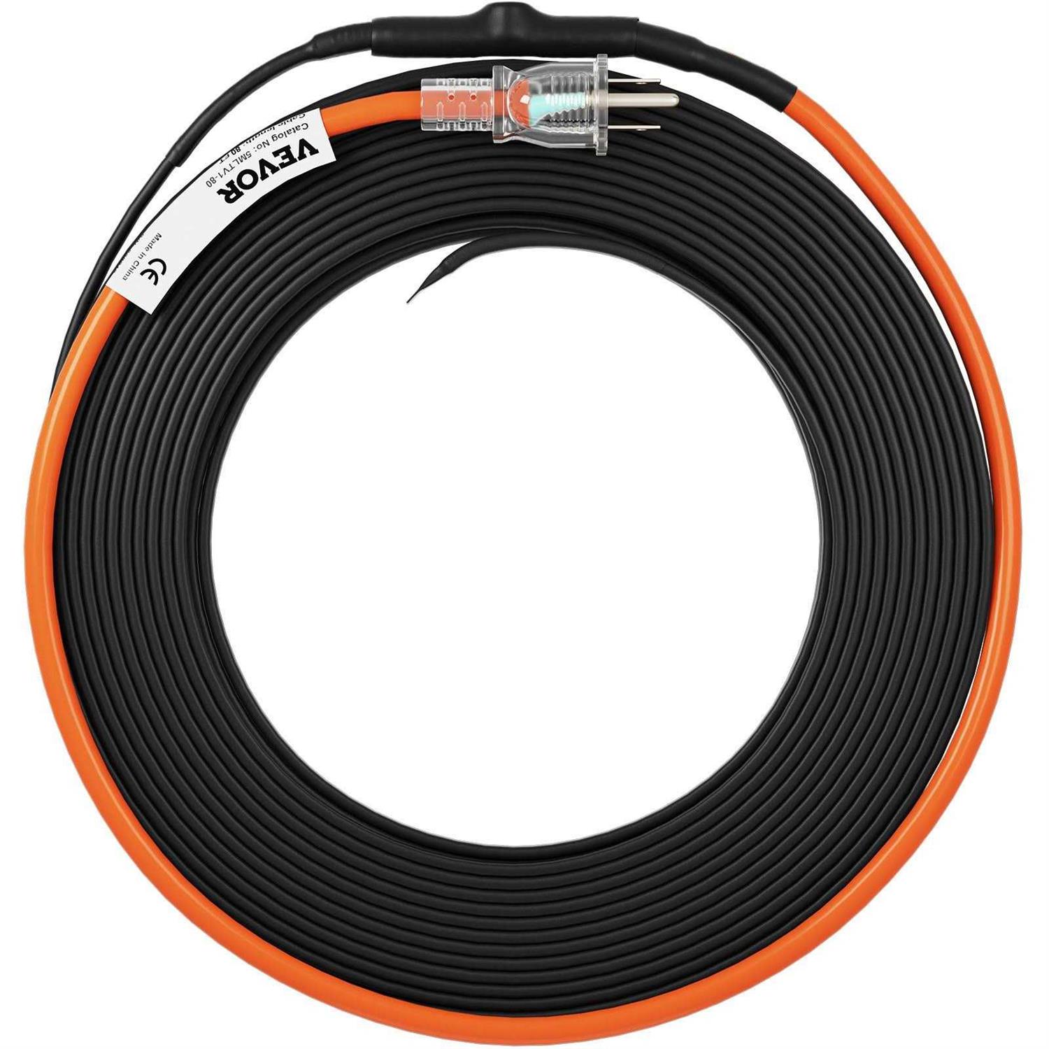 VEVOR Self-Regulating Pipe Heating Cable 5W/ft Heat Tape for Pipes Freeze Protection, Protects PVC Hose, Metal and Plastic Pipe from - Inhomebuy