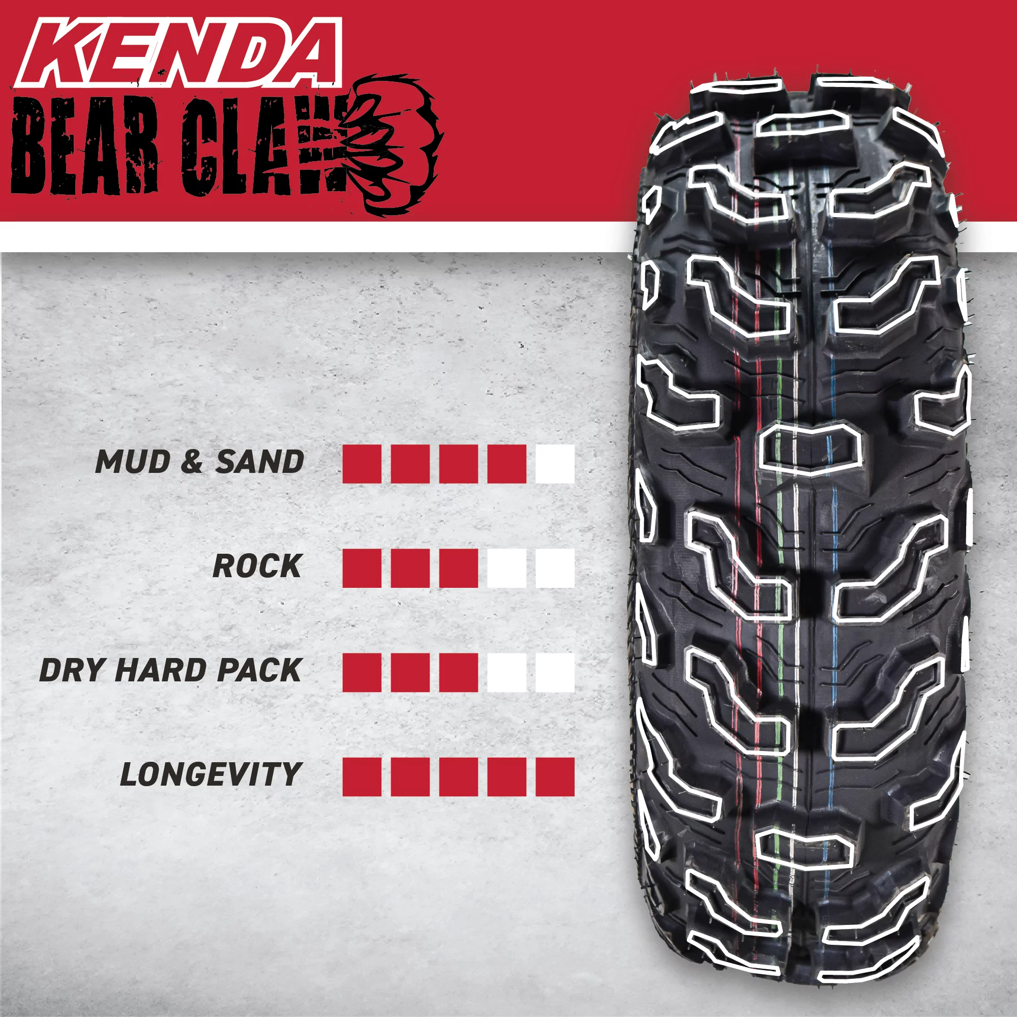 Kenda Bear Claw EX 23x8-11 Front ATV 6 PLY Tires - 2 Pack - Inhomebuy