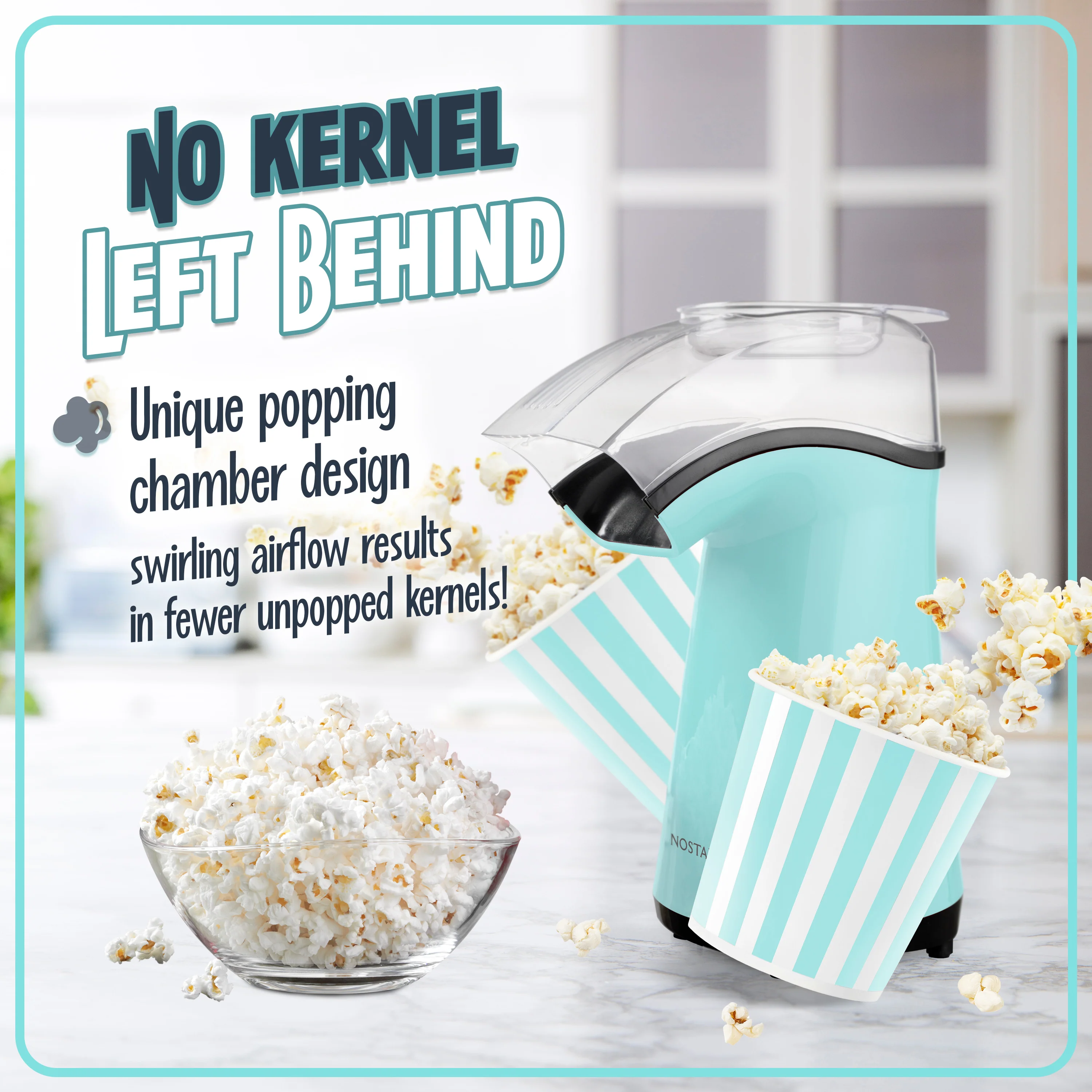 Air-Pop Popcorn Maker, Aqua - Inhomebuy