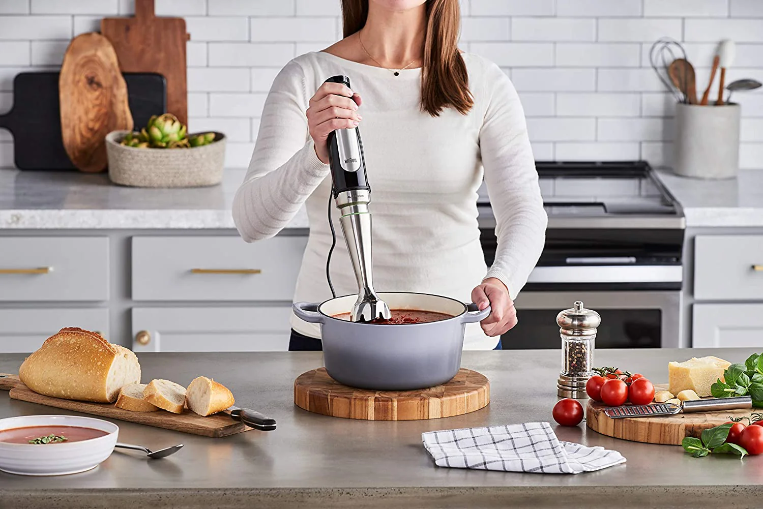 Braun MultiQuick Immersion Hand Blender with 2-Cup Food Processor, Whisk, Beaker: 500W, black | MQ7035 - Inhomebuy