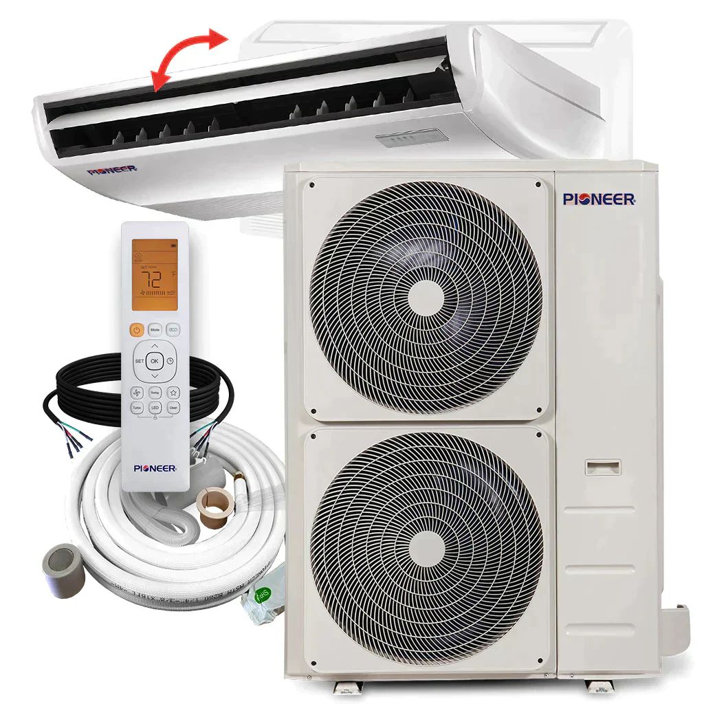 Pioneer® 48,000 BTU 18 SEER Floor/Ceiling Mini-Split Air Conditioner Heat Pump System with 25 ft. Line Sets, UYB048GMFILCBD-25 - Inhomebuy