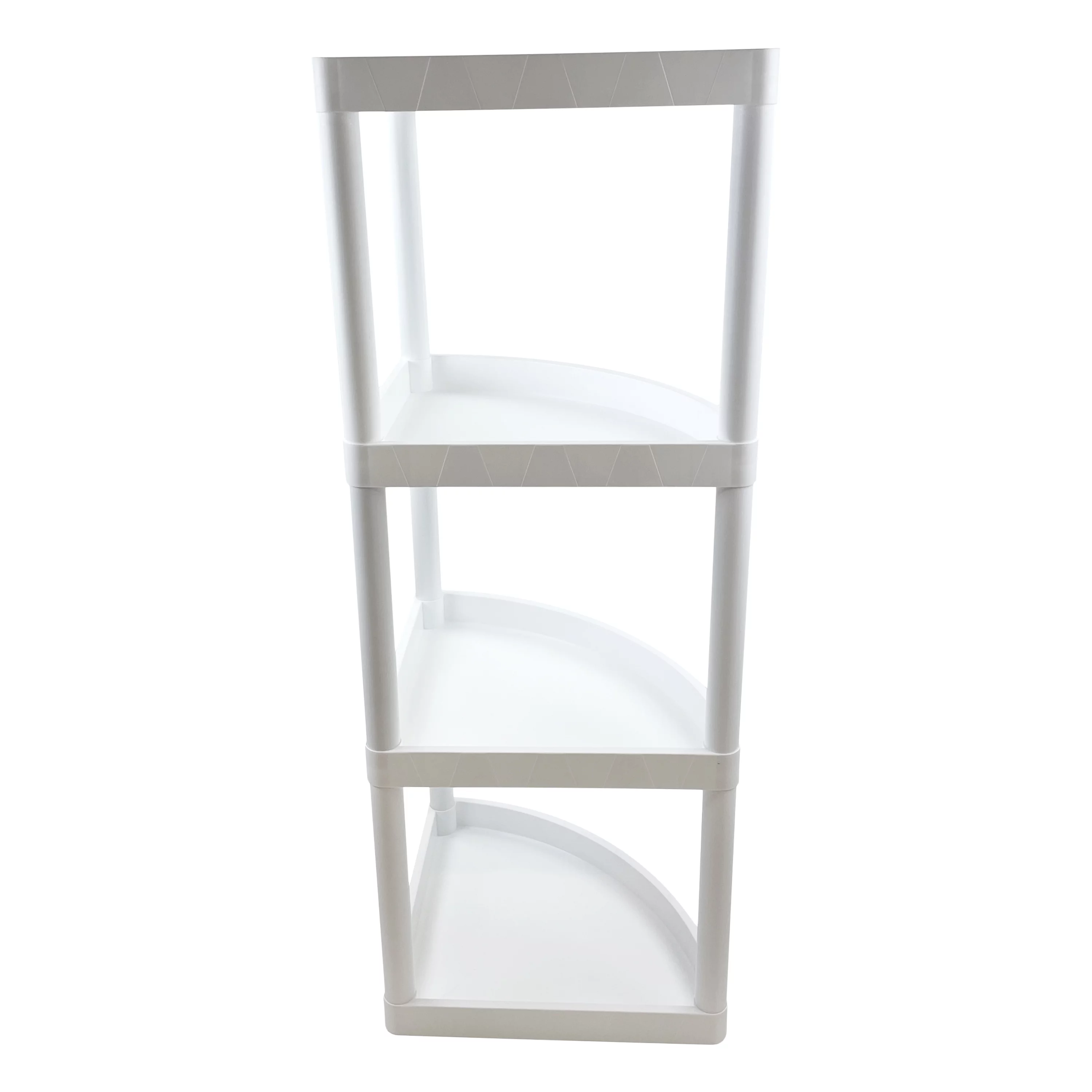 Hyper Tough 4 Tier Plastic Storage Corner Shelf, 20 lb per Shelf Capacity, White, Adult - Inhomebuy