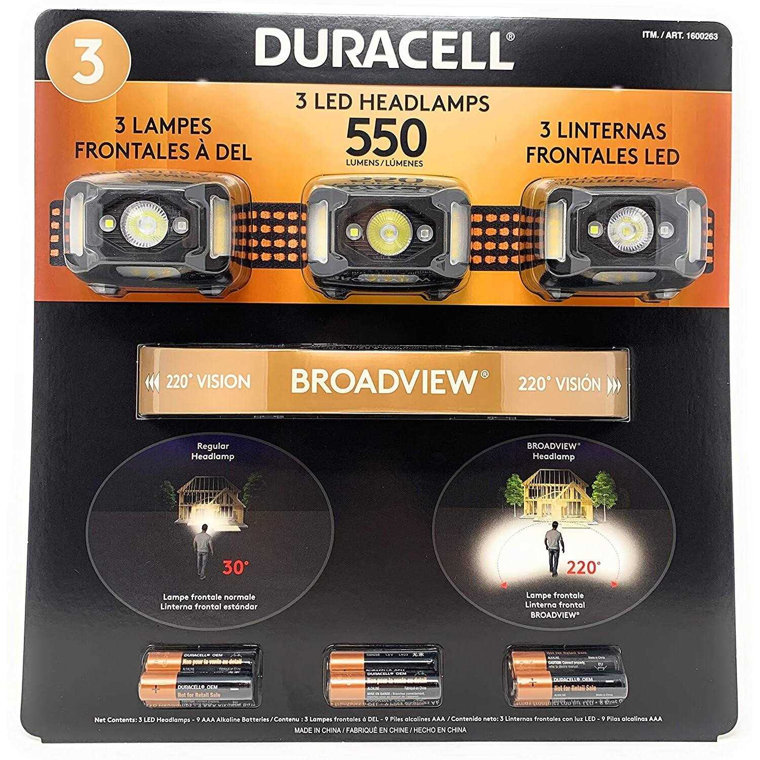 Duracell 2500 Lumens Flashlight Heavy Duty Compact LED Flashlight with AA Batteries - Inhomebuy