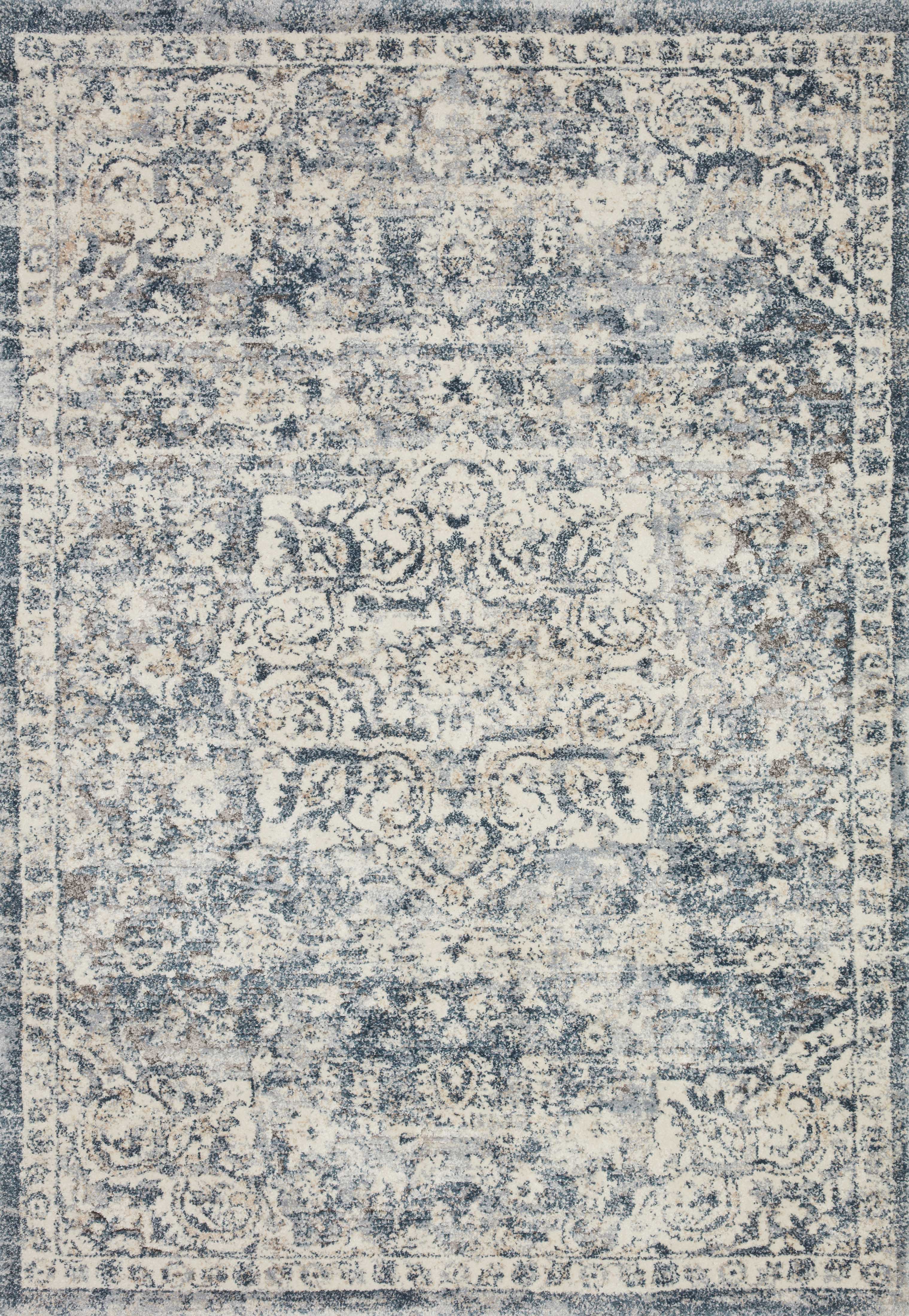 Loloi Rugs Theory Collection Rug in Ivory, Blue - 9'6