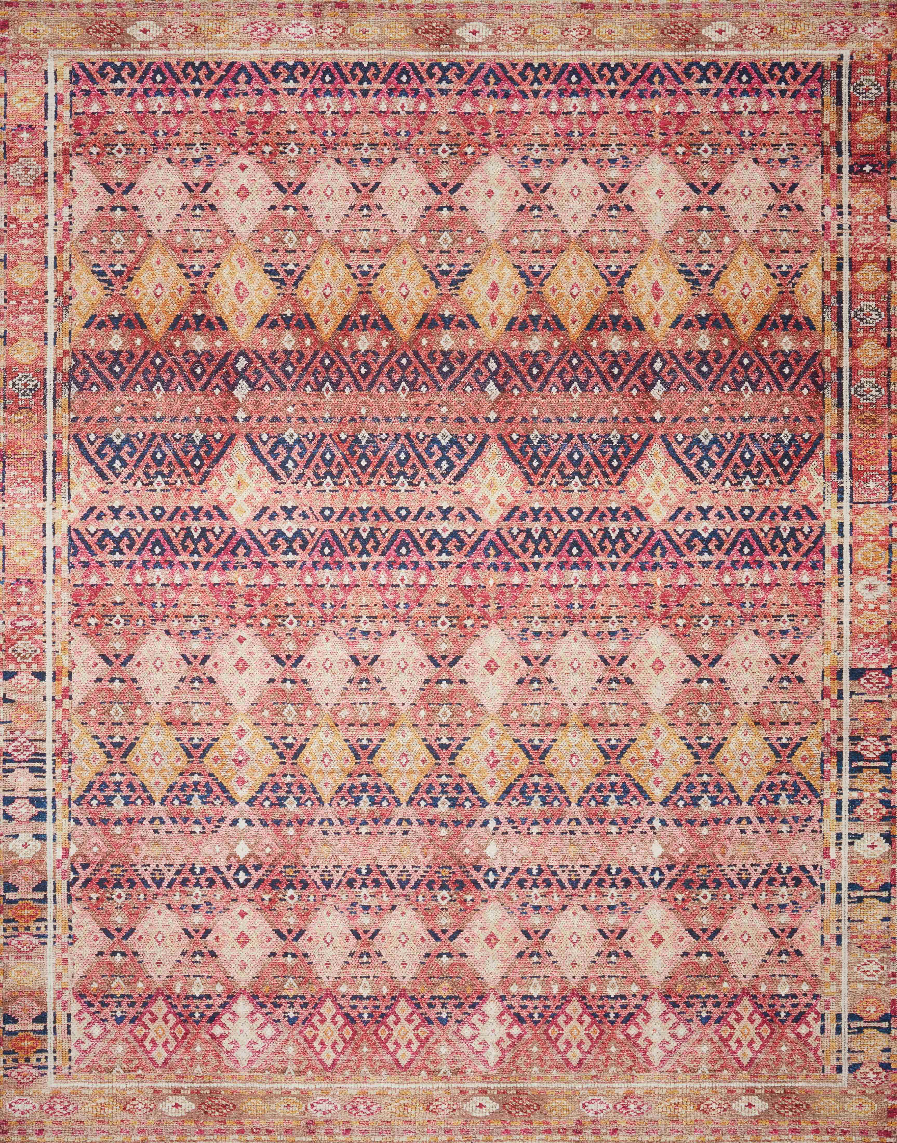 Loloi II Layla Collection Rug in Magenta, Multi - 2'6