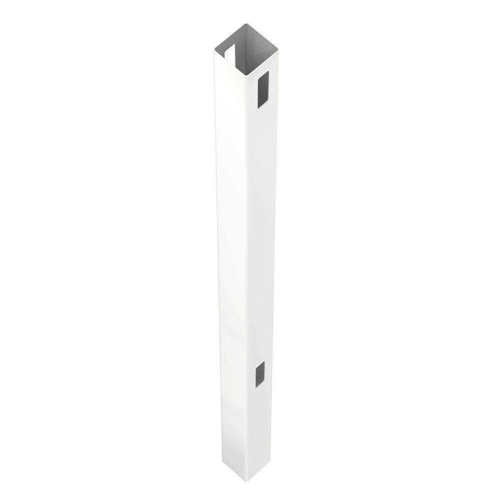 Woodbridge 5 in. x 5 in. x Routed White Vinyl Fence Line Post Outdoor Essentials - Inhomebuy