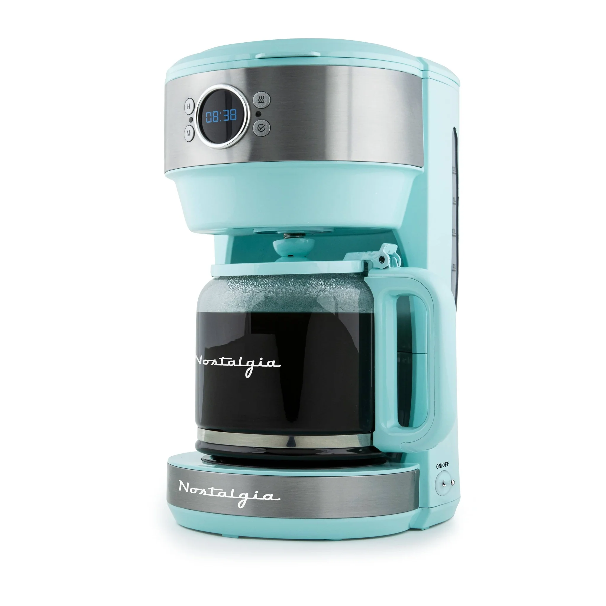 12 Cup Retro Coffee Maker, Aqua - Inhomebuy