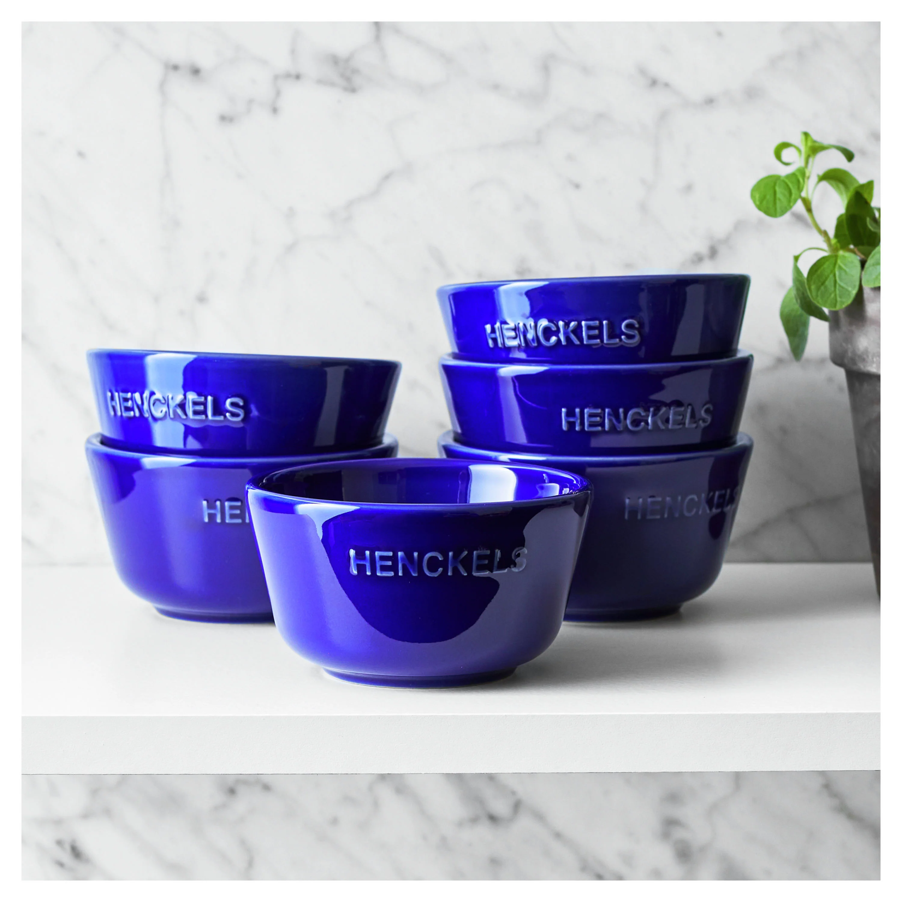 Henckels 6pc Ceramic Ramekin Set in Dark Blue, Ceramics Series - Inhomebuy