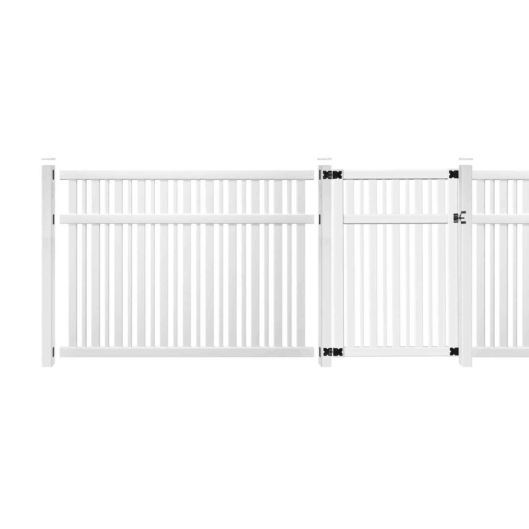 Outdoor Essentials Pro-Series 6 ft. H x 8 ft. W Tan Vinyl Woodbridge Privacy Fence Panel - Inhomebuy