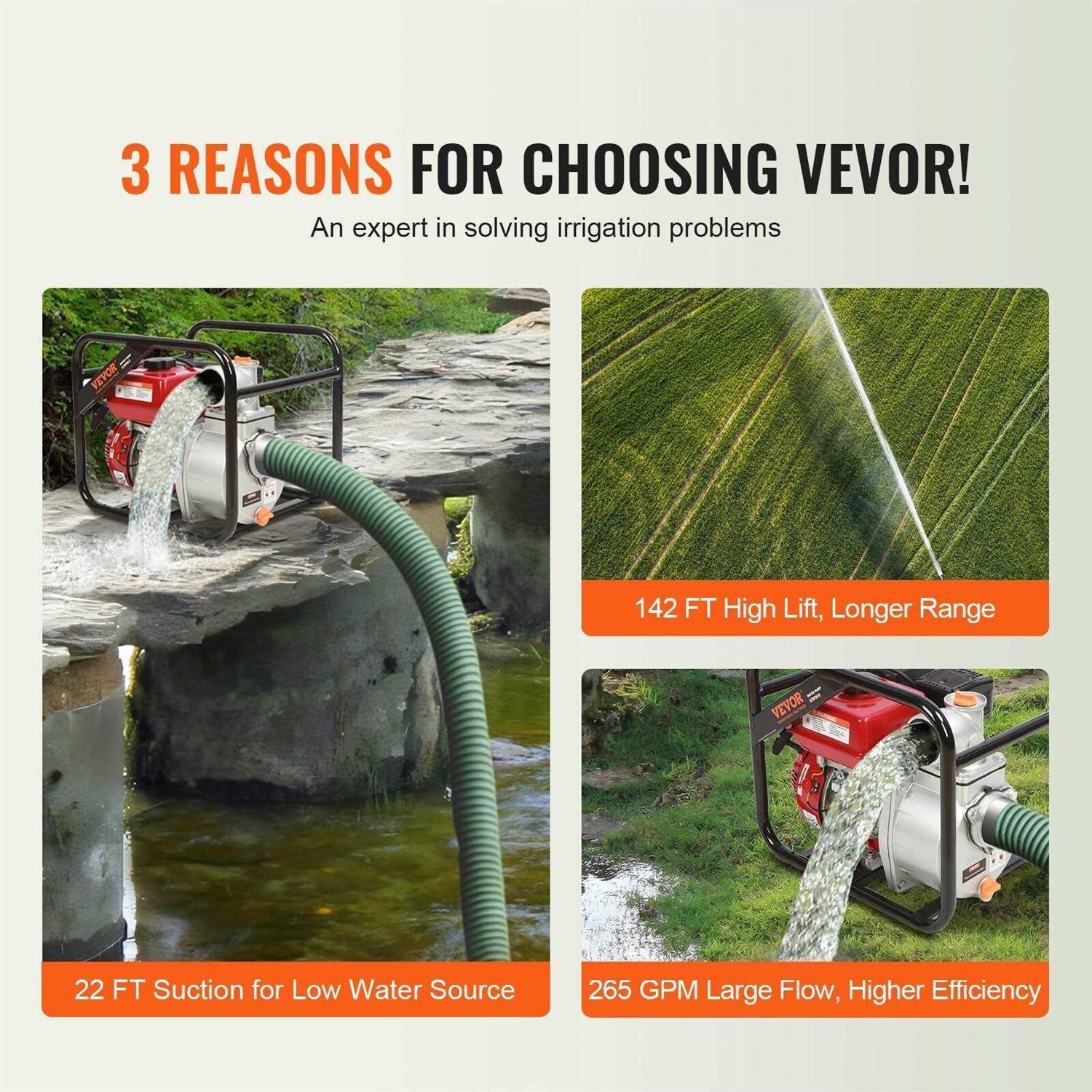 VEVOR Engine Water Pump 7HP GPM - Inhomebuy