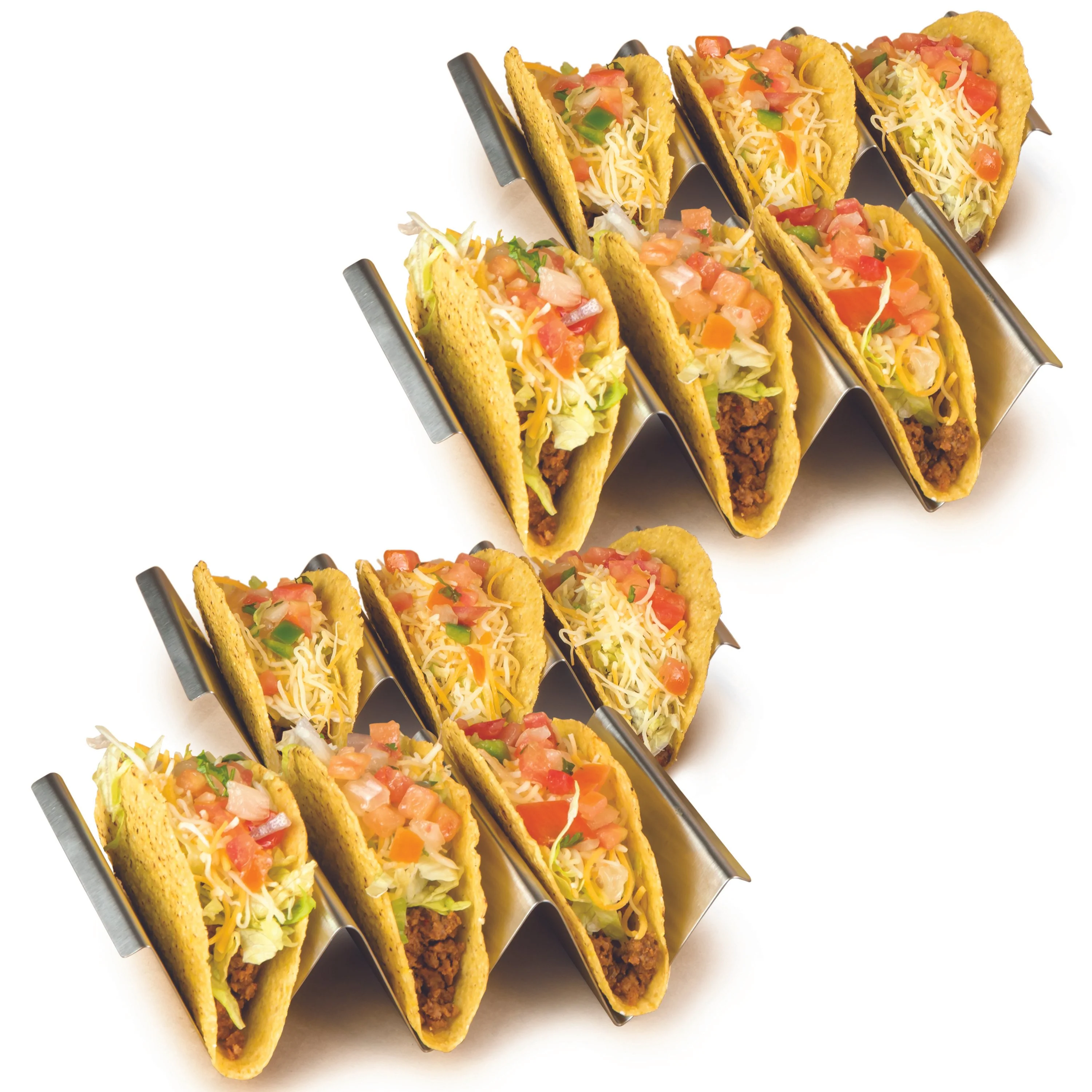 Taco Tuesday Stainless Steel 4-Piece Taco Holder Tray Set - Inhomebuy