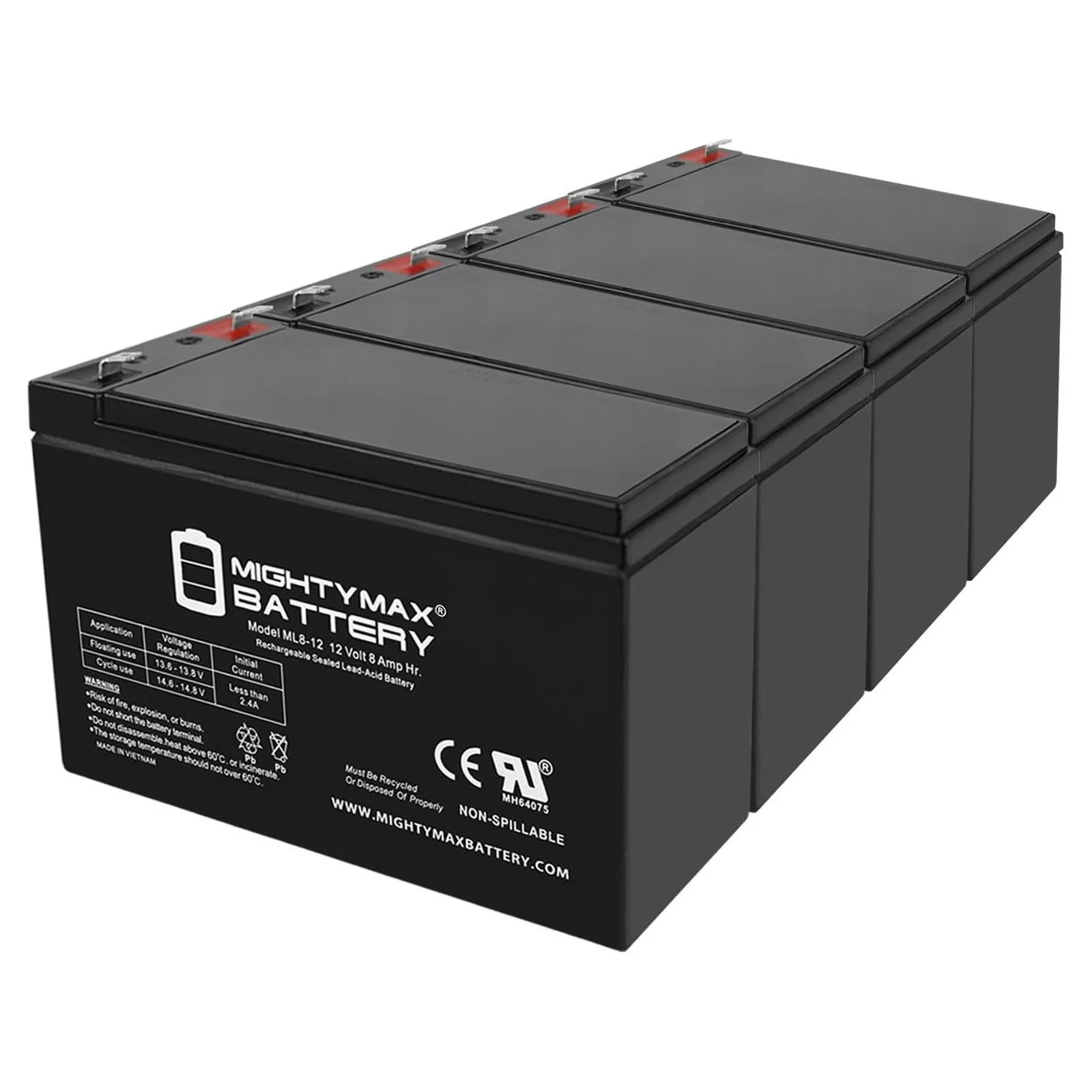 ML8-12 - 12V 8AH Replacement for GT12080-HG FiOS Systems Battery - Inhomebuy