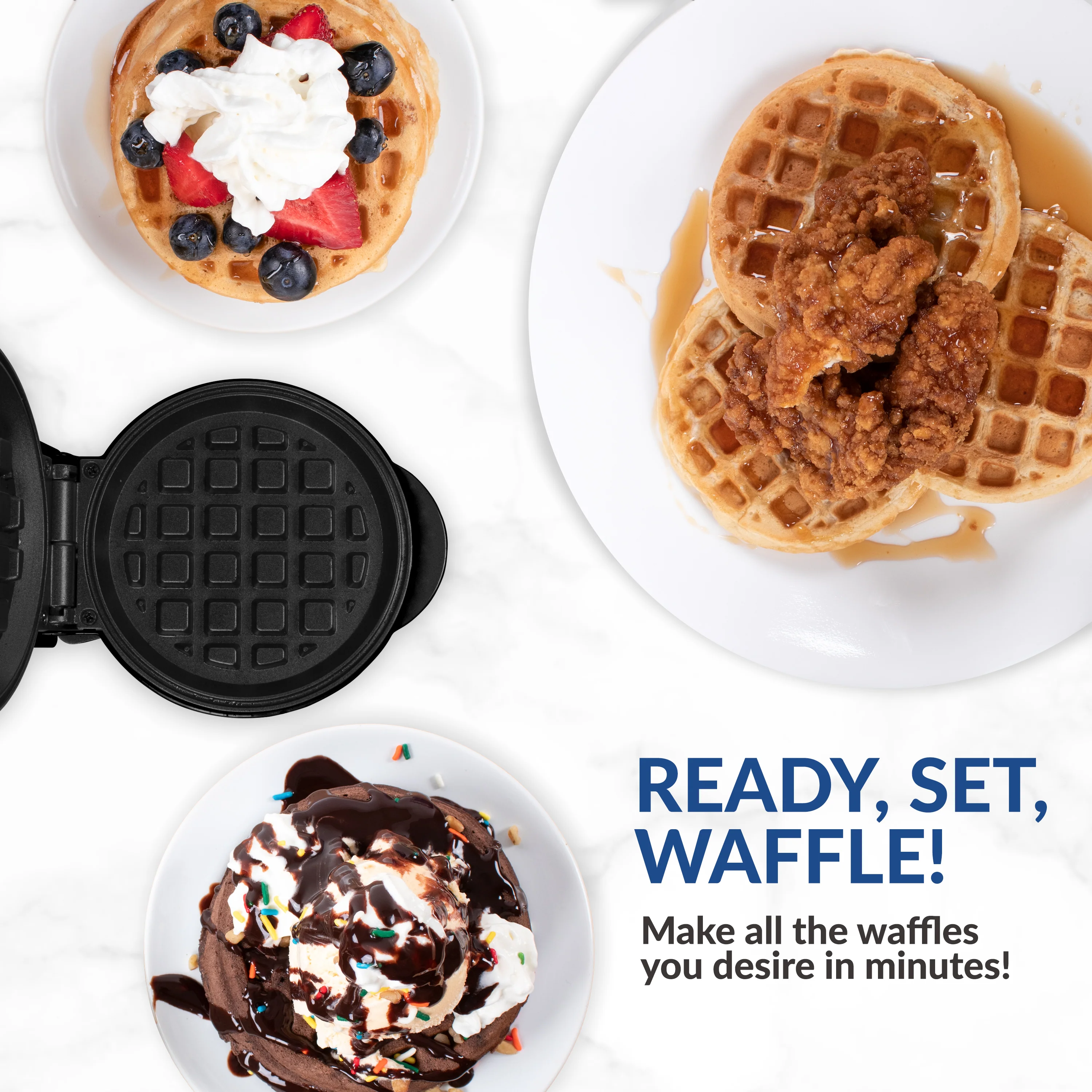 MyMini�?Personal Electric Waffle Maker, Pink - Inhomebuy
