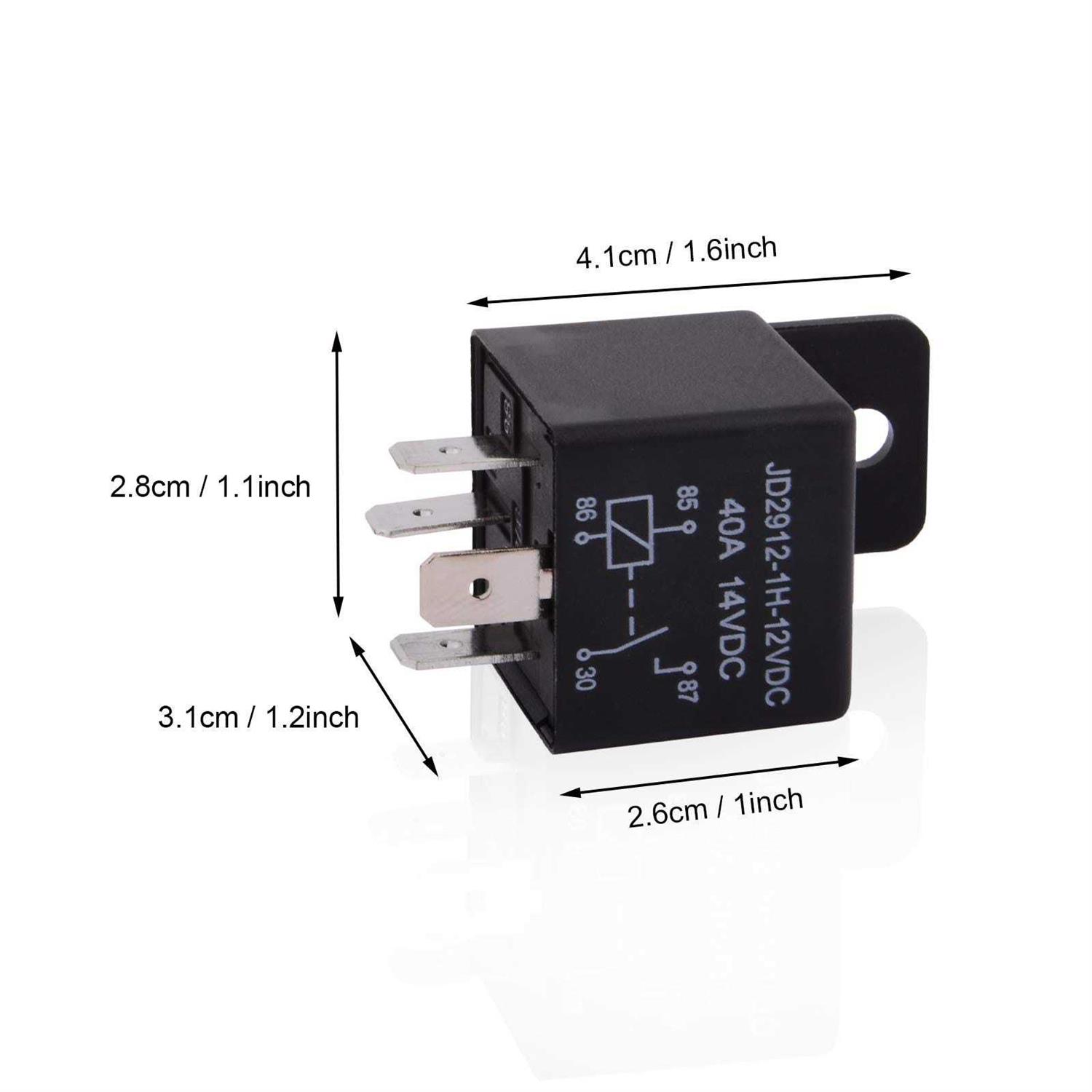 Ehdis 2 Pack Car Relay 12V 80 APM 5 Pin Changeover Relay with Socket Holder for Truck - Inhomebuy